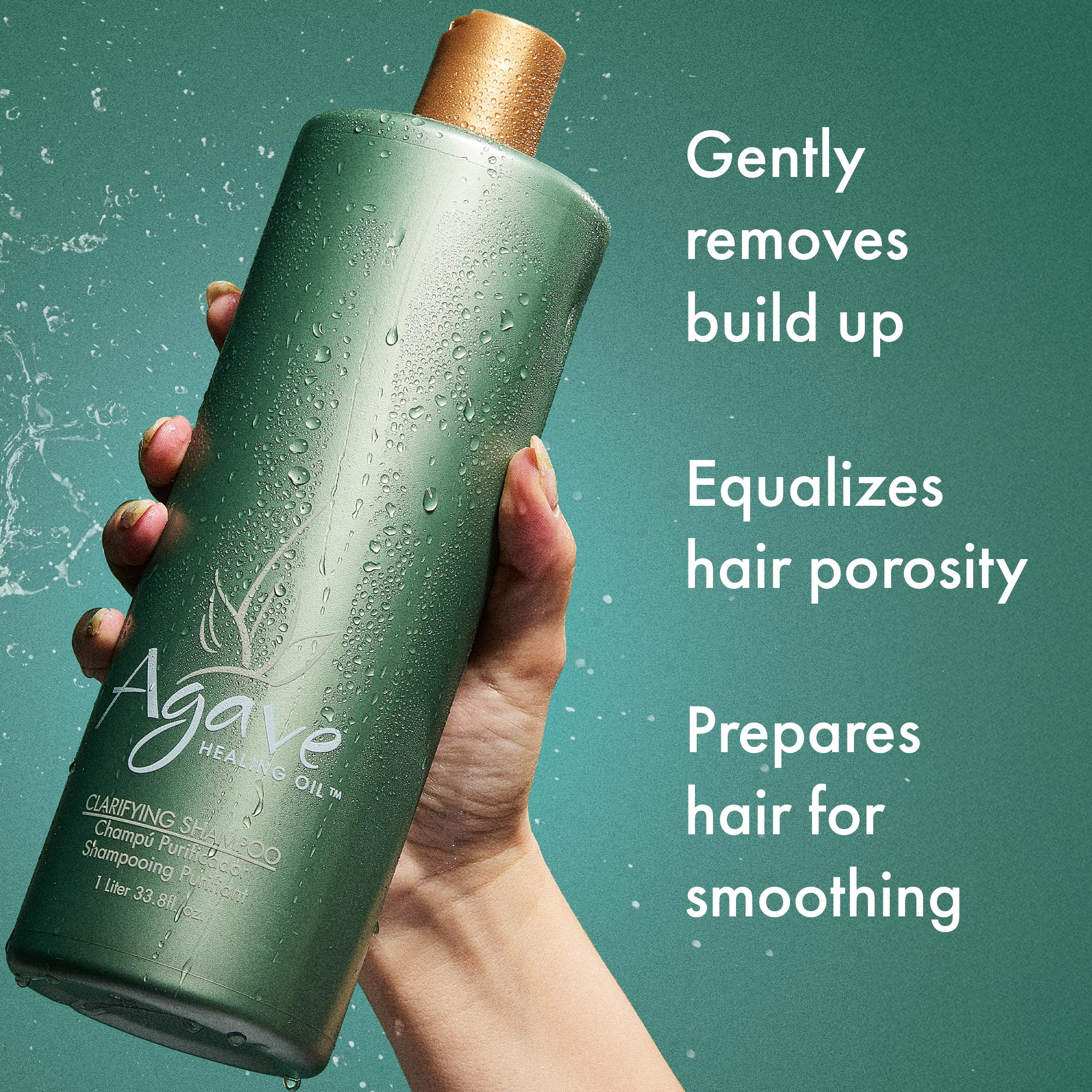 Agave Healing Oil Shampoo Chiarificante Agave, Formula Idratante E Pulizia Profonda Senza Solfati, 33.8 Once Liquidi