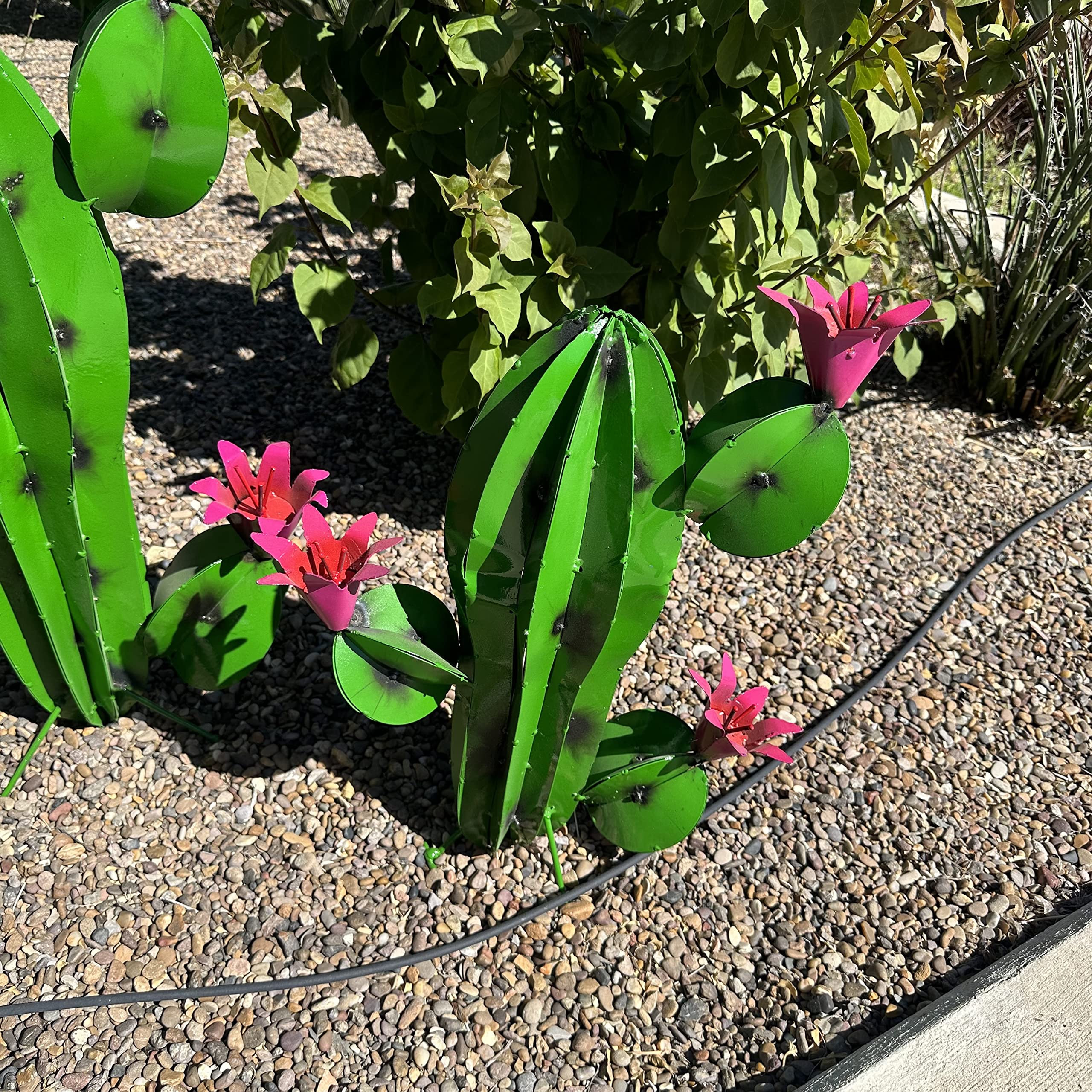 Metal Peanut Cactus - Garden Art (Green (18 inches))