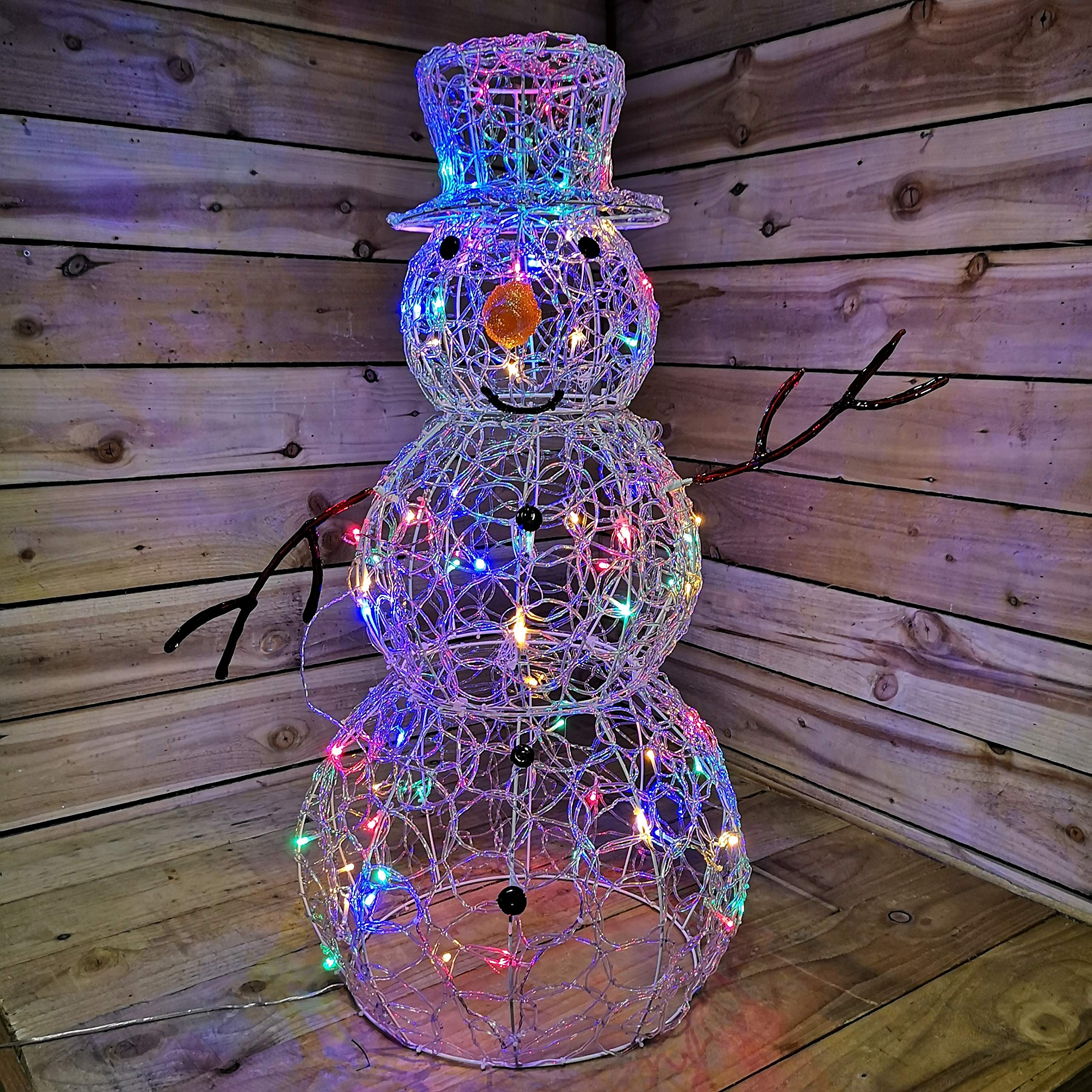 Premier Multicolor 90Cm Lit Soft Acrylic Christmas Snowman 80 Leds (Lv191182) (Multi)