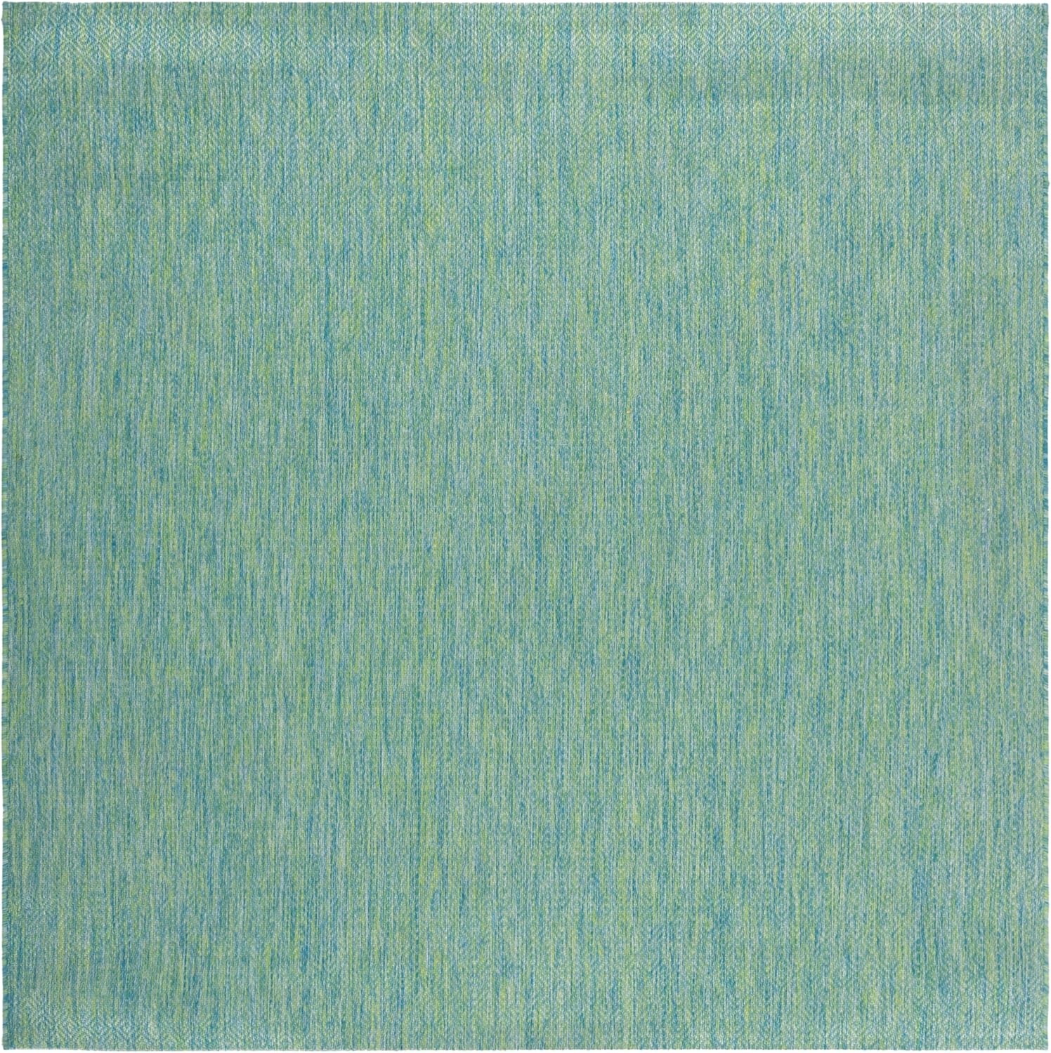 Green and Blue Square Indoor/Outdoor Area Rug