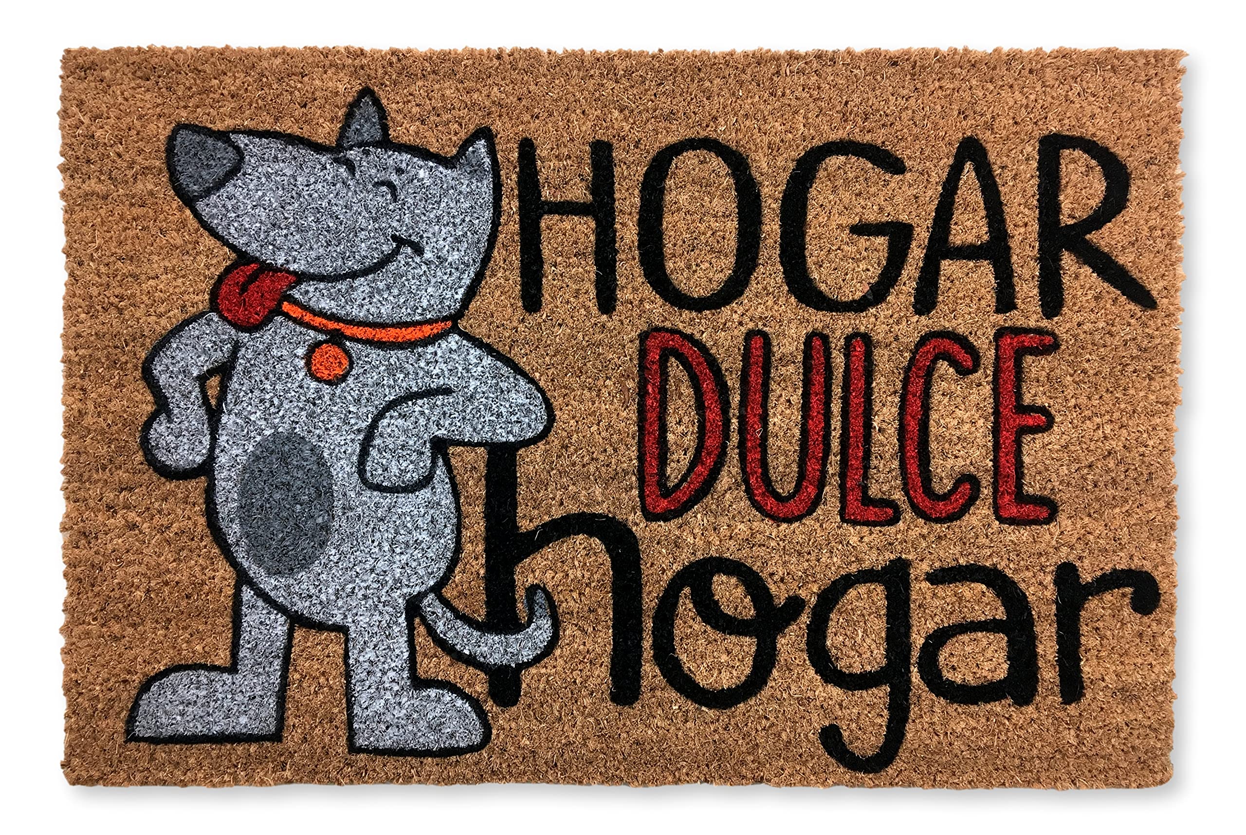 KOKO DOORMATS - Felpudo Exterior para Exteriores (40 x 60 cm), diseño de Coco con Base Antideslizante de PVC | Felpudo Exterior Original Antideslizante y Absorbente | Dog Hogar Dulce Hogar