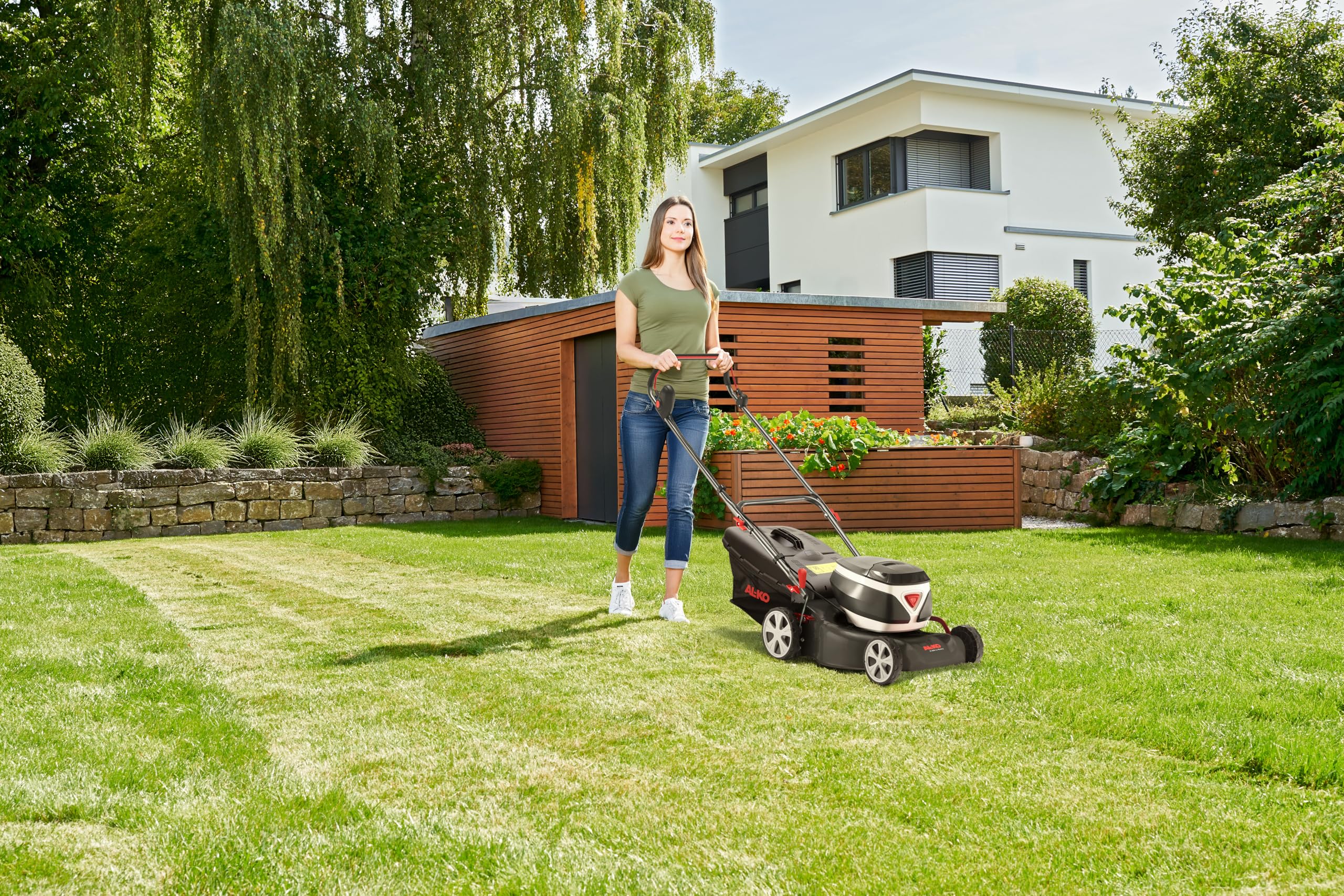 AL-KO Cortacésped con batería de 36 V 4.05 Li Easy, Ancho de Corte de 40 cm, Carcasa de Chapa de Acero, para Superficies de hasta 650 m² (sin batería/Cargador)