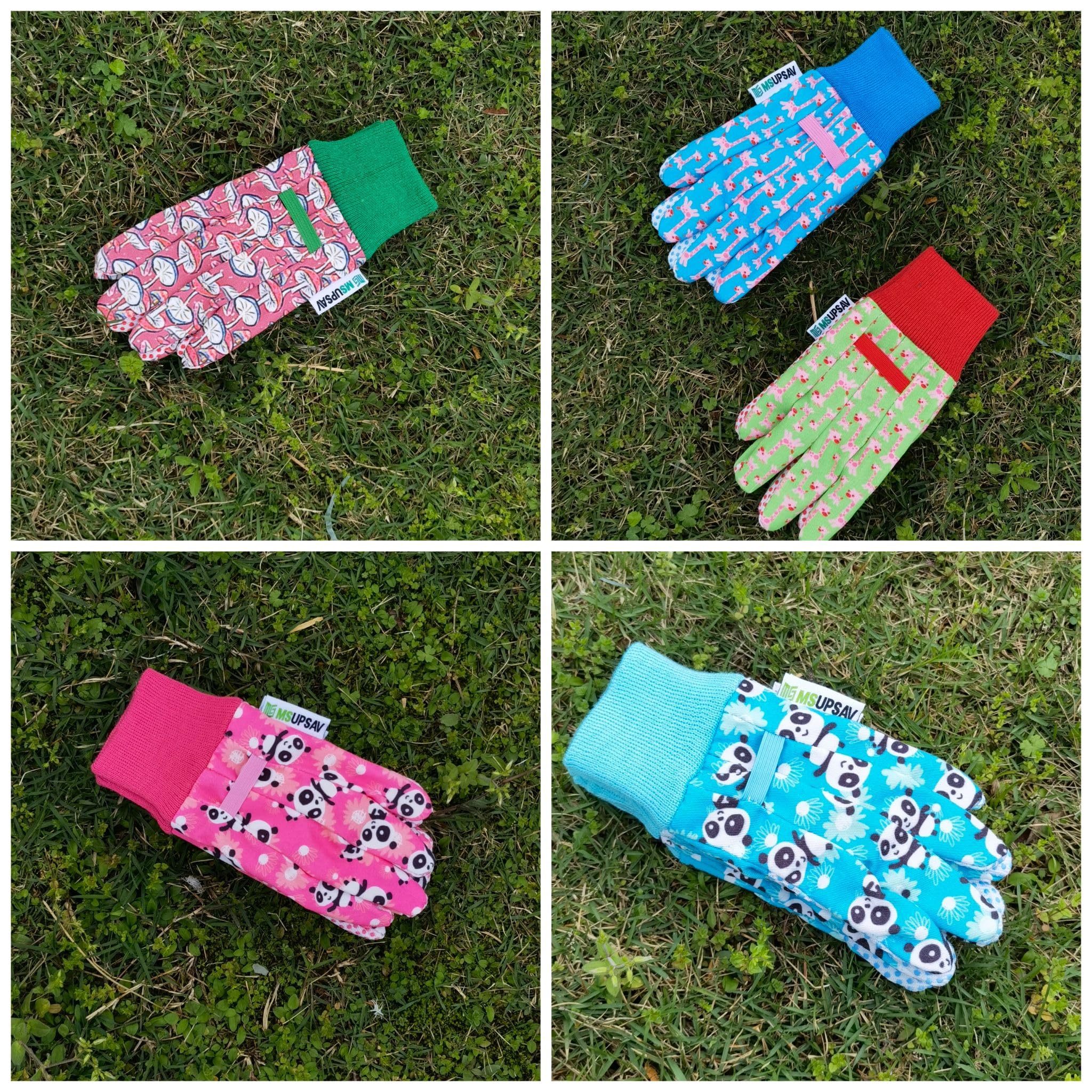 Kinder-Gartenhandschuhe, Gartenhandschuhe für Kinder, Hofarbeitshandschuhe für Kinder, Geschenke für Kinder, niedliches Muster, Alter 3–4 (5 Paar pro Packung, klein)