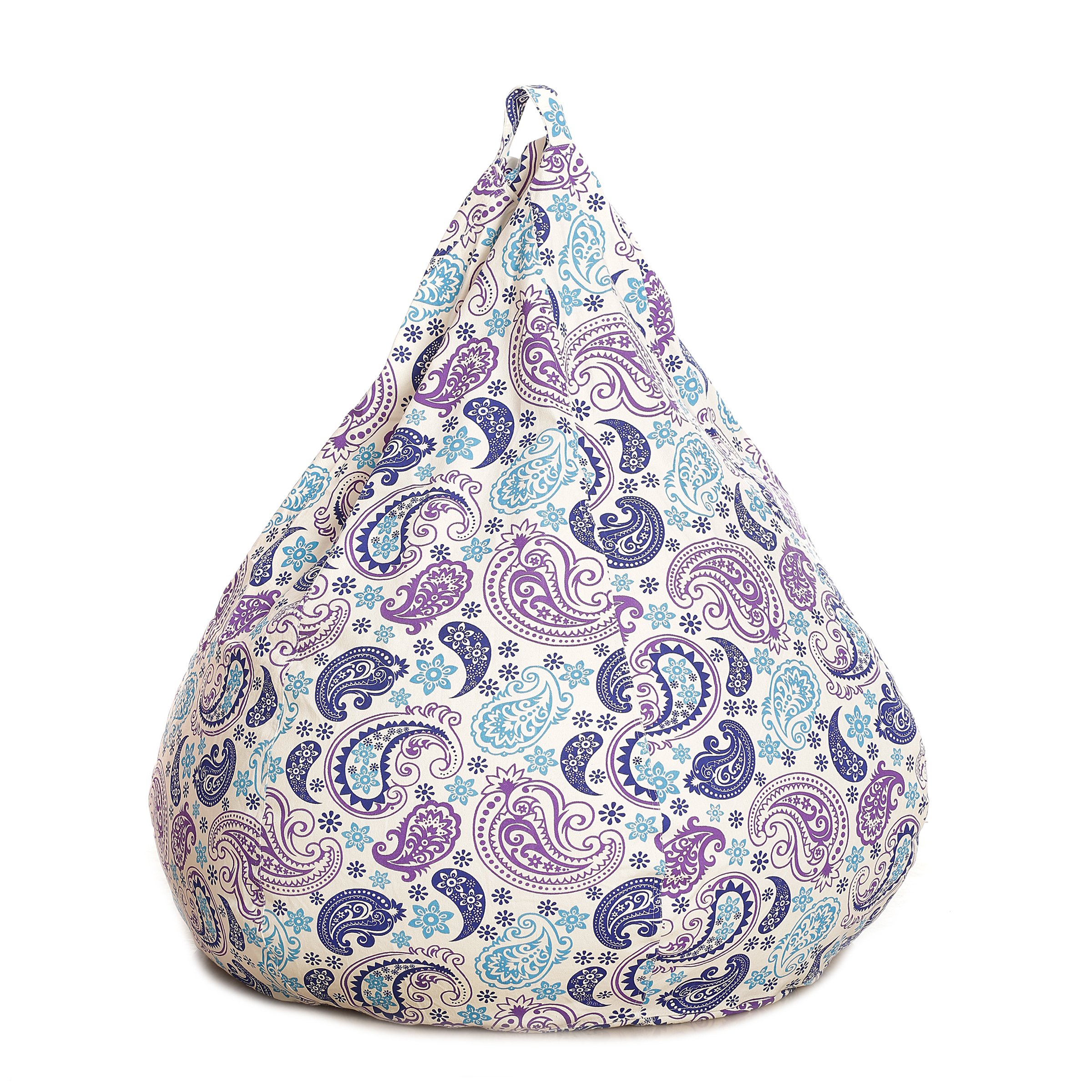 Style Homez Classic Cotton Canvas Paisley Printed Bean Bag XXL Cover Only 1