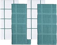 Vista 14 de Sticky Toffee Juego de 8 paños de cocina de algodón – 12x12 pulgadas en azul oscuro y blanco, paños de cocina y paños de té reutilizables