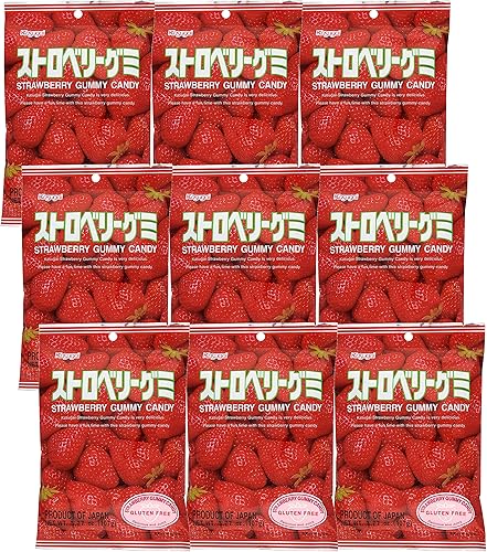 Kasugai Caramelo de gomitas de fresa 3.77oz (paquete de 9)