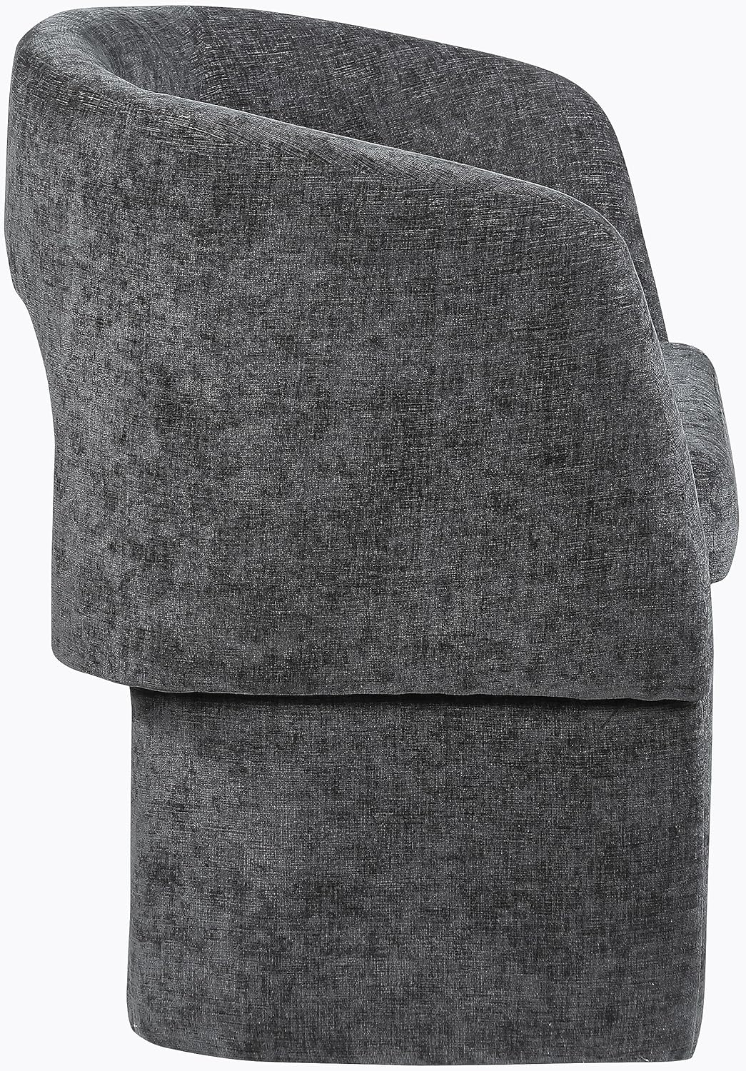 Meridian Furniture 439Black-C Emmet Collection Modern | Contemporary Dining Chair/Accent Chair with Soft Black Chenille Fabric, Steel Inner Frame, 26" W x 23.5" D x 30" H, Black