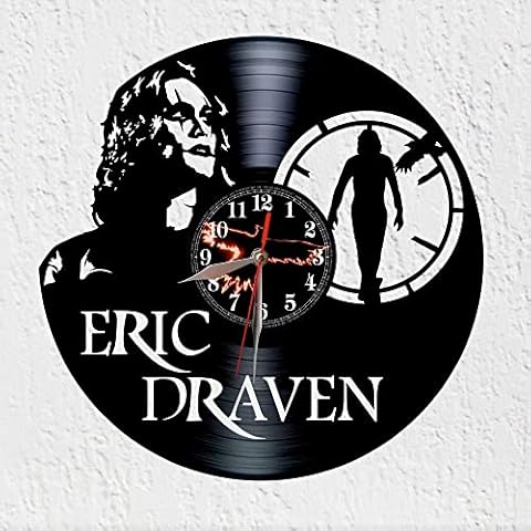 Vinywoody Vinyl Disc Wall Clock with Film Theme The Raven Cover