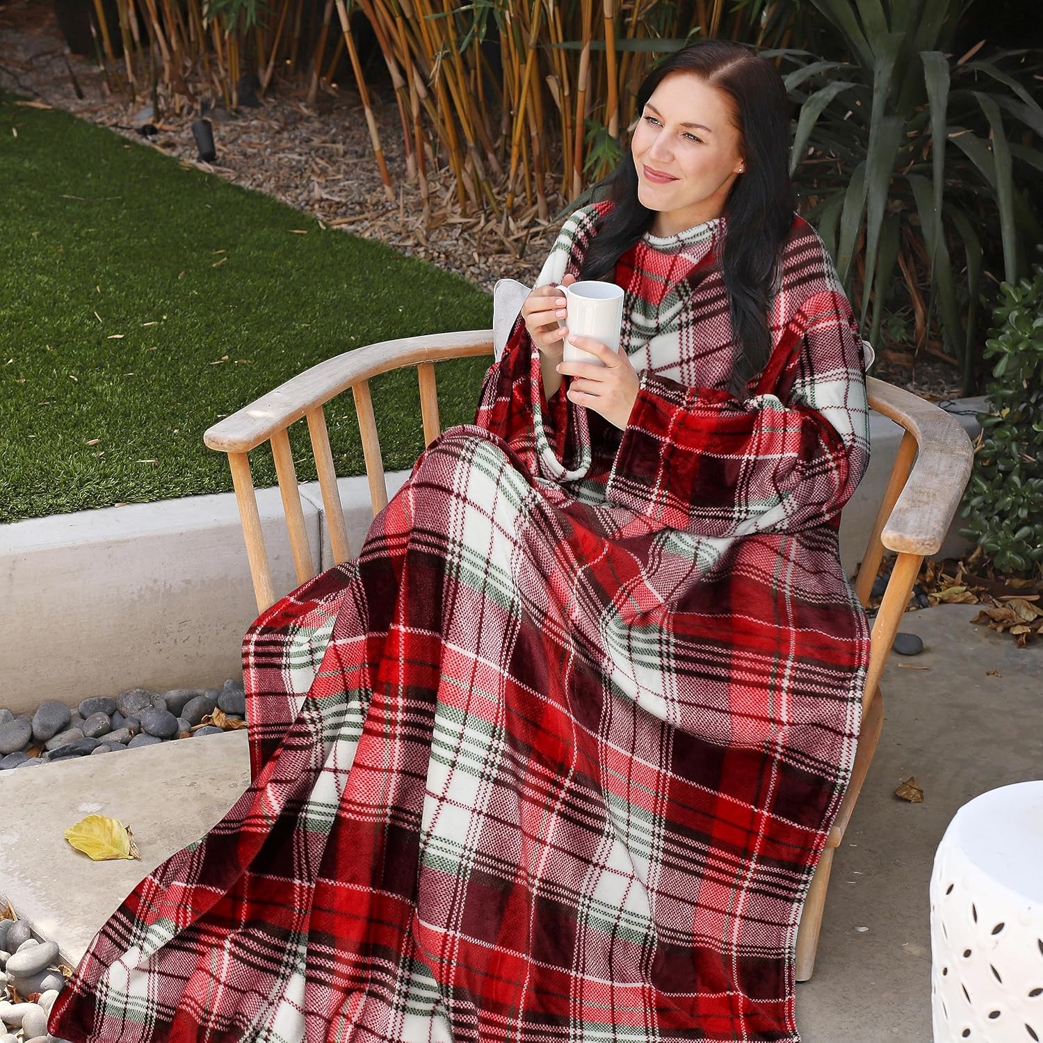 Catalonia Wearable Blanket w/Sleeves Pocket Super Cozy Soft Fleece Throw Blanket - Picture 121 of 201