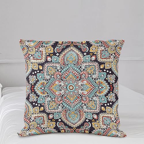 Ambesonne Manta de viaje étnica, estilo bohemio, estilo vintage, oriental inspirado, arte tradicional, almohada y edredón, combo dos en uno para