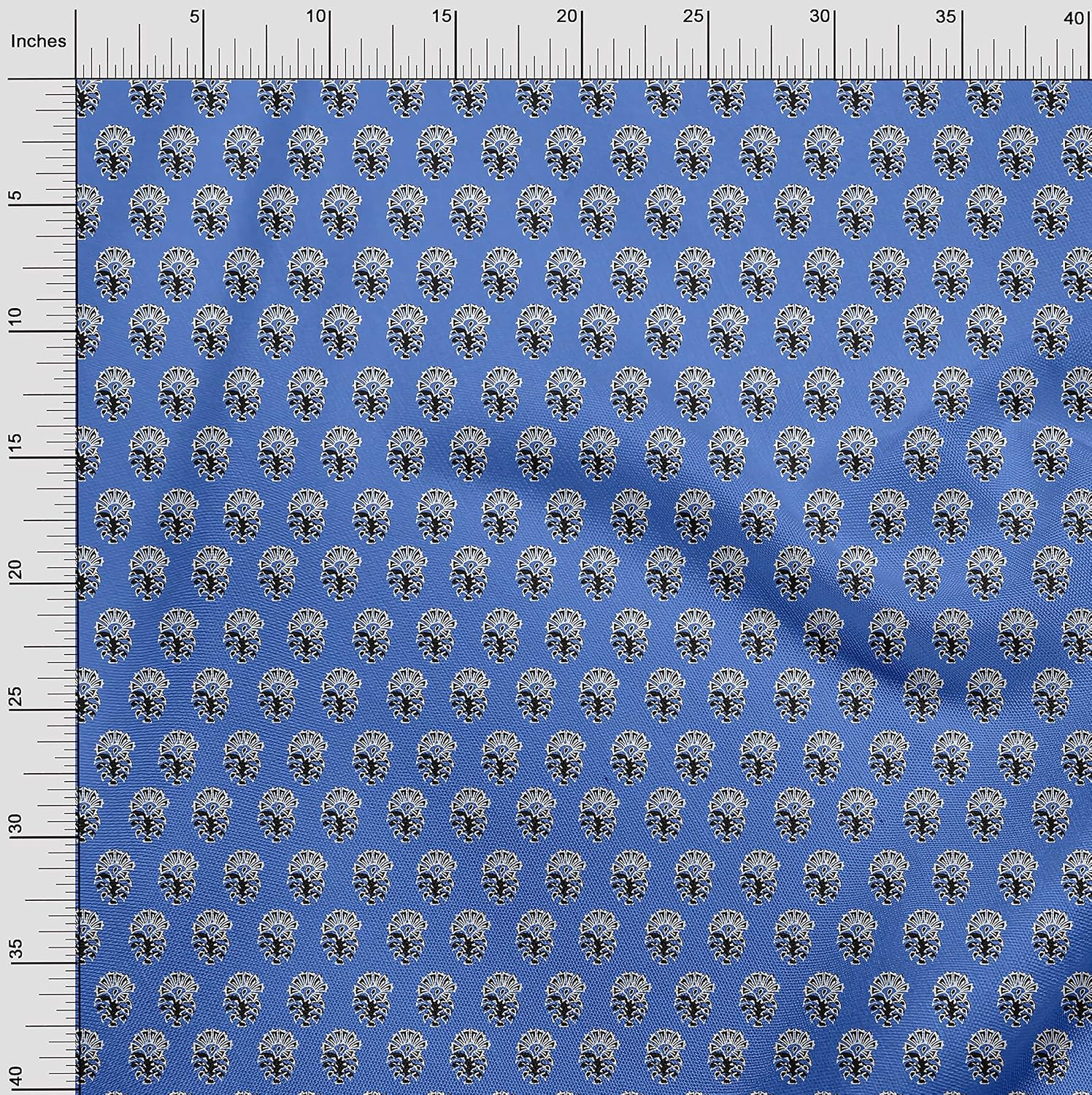 oneOone Cotton Flex Blue Fabric Block Quilting Supplies Print Sewing Fabric By The Yard 40 Inch Wide