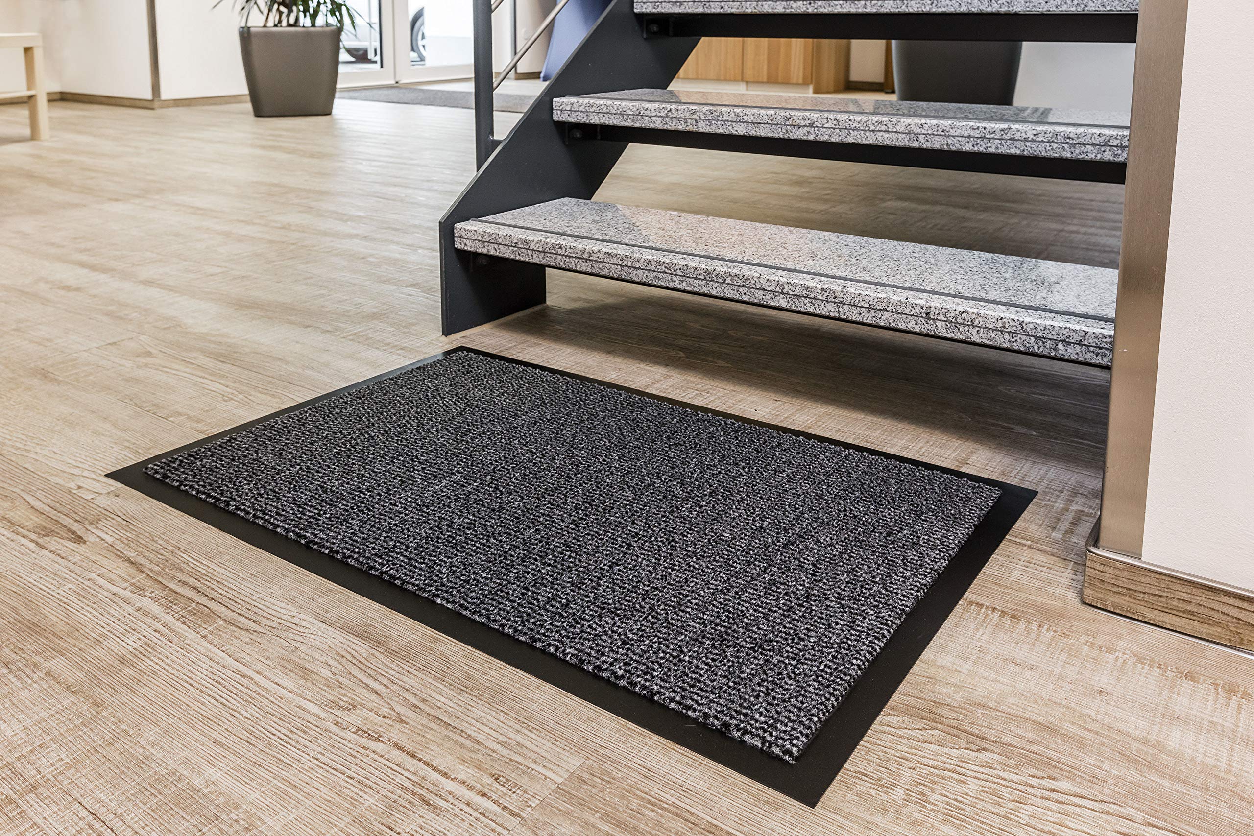 Carpido Zerbino Grigio screziato 60 x 90 cm per interni - Classico tappeto da ingresso ad asciugatura rapida - Tappeto antiscivolo - Zerbino resistente