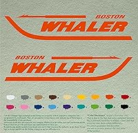 Vista 8 de Par de calcomanías Boston Whaler para barcos, calcomanías de vinilo, motor de barco, lote de 2, Blanco 010