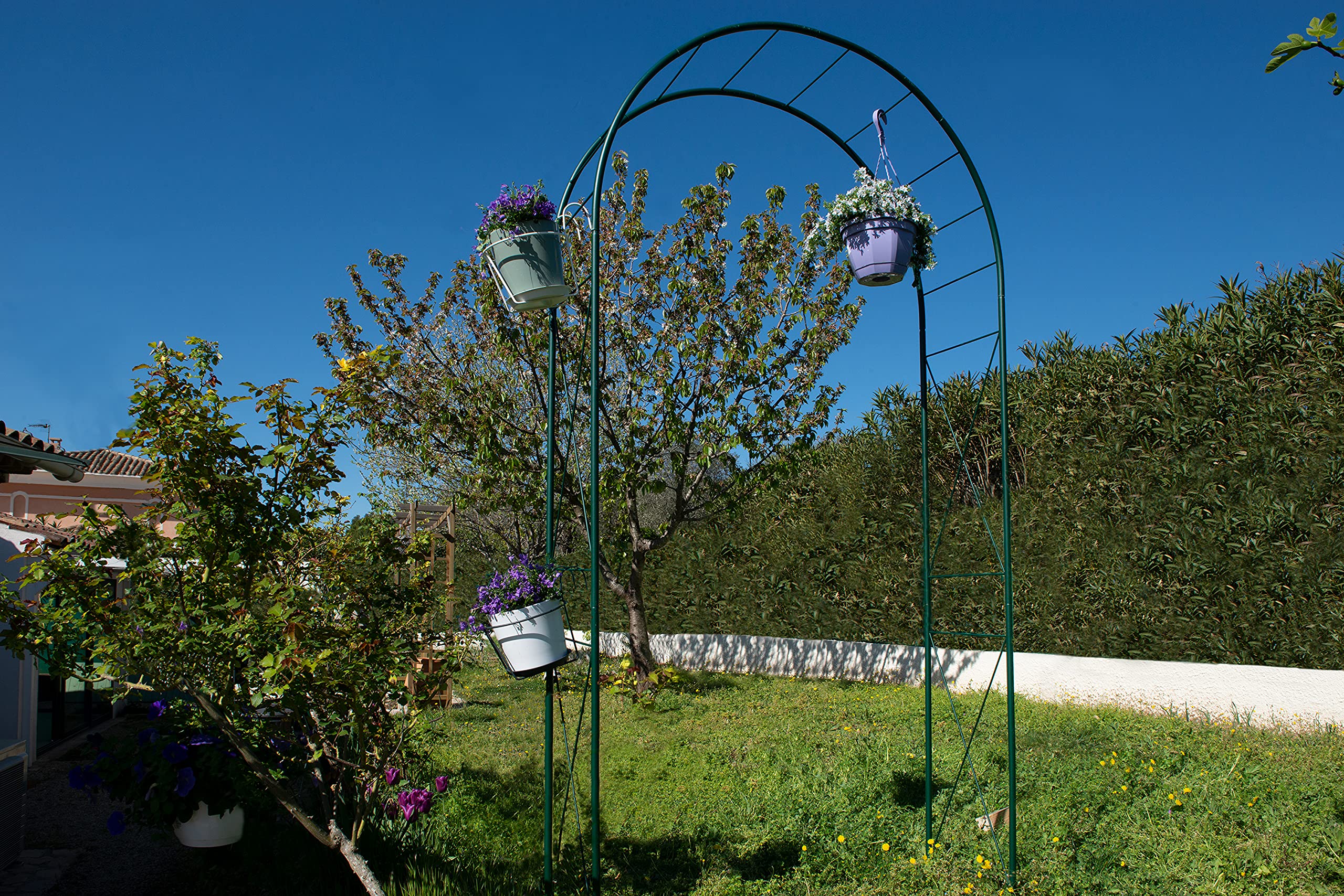 Louis Moulin Arche Tube Rond 20 Losange 130x40x250 cm - Vert Sapin - Made in France
