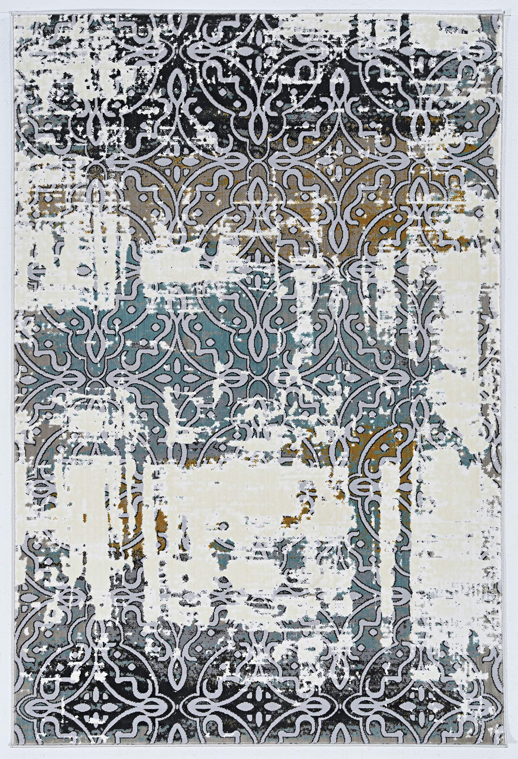 Linon Home Decor Products Panache Aiken Cream Grey 8 X 106 Area Rug