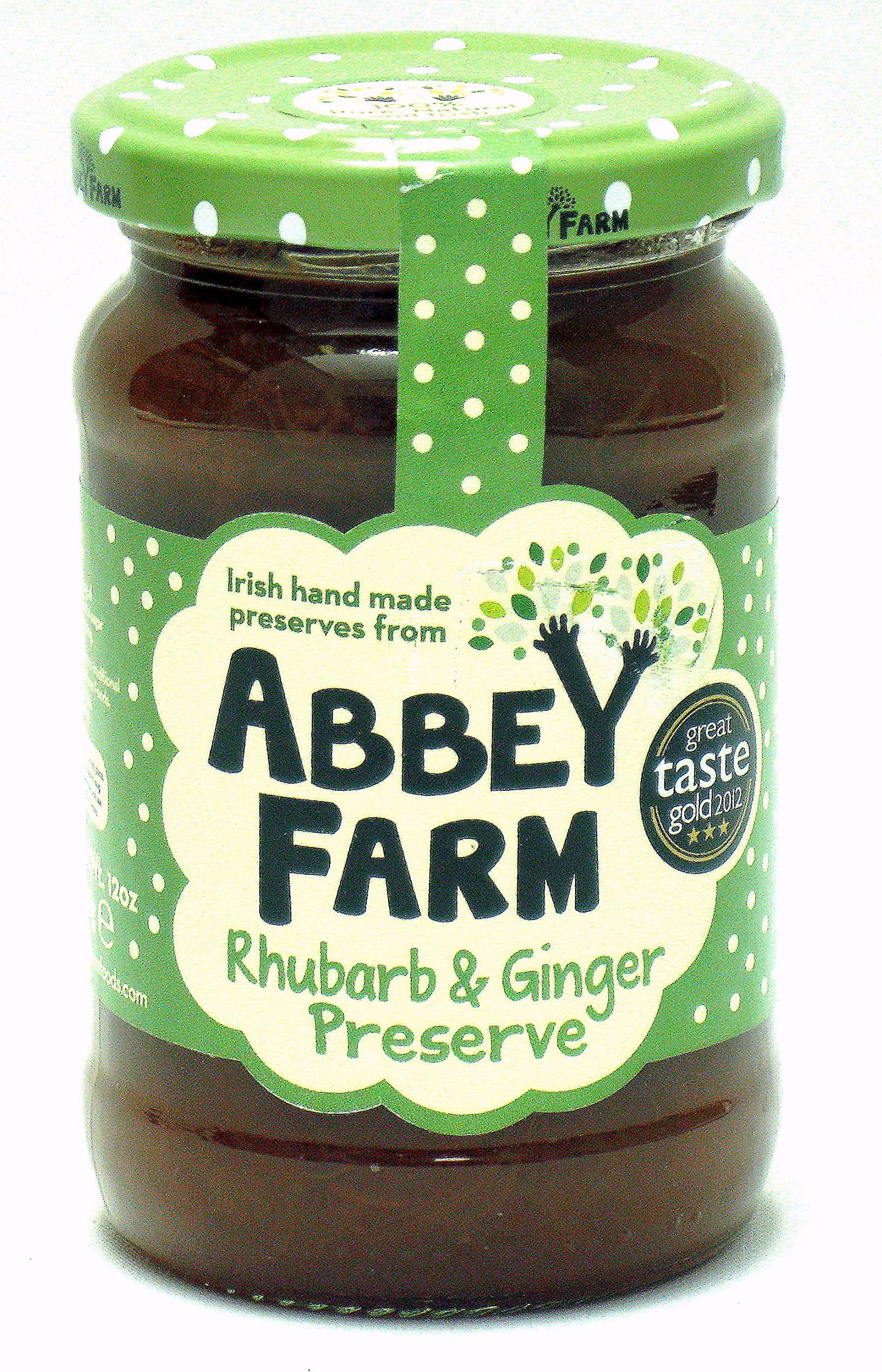 Abbey Farm Preserve, Rhubarb and Ginger, 12 Ounce