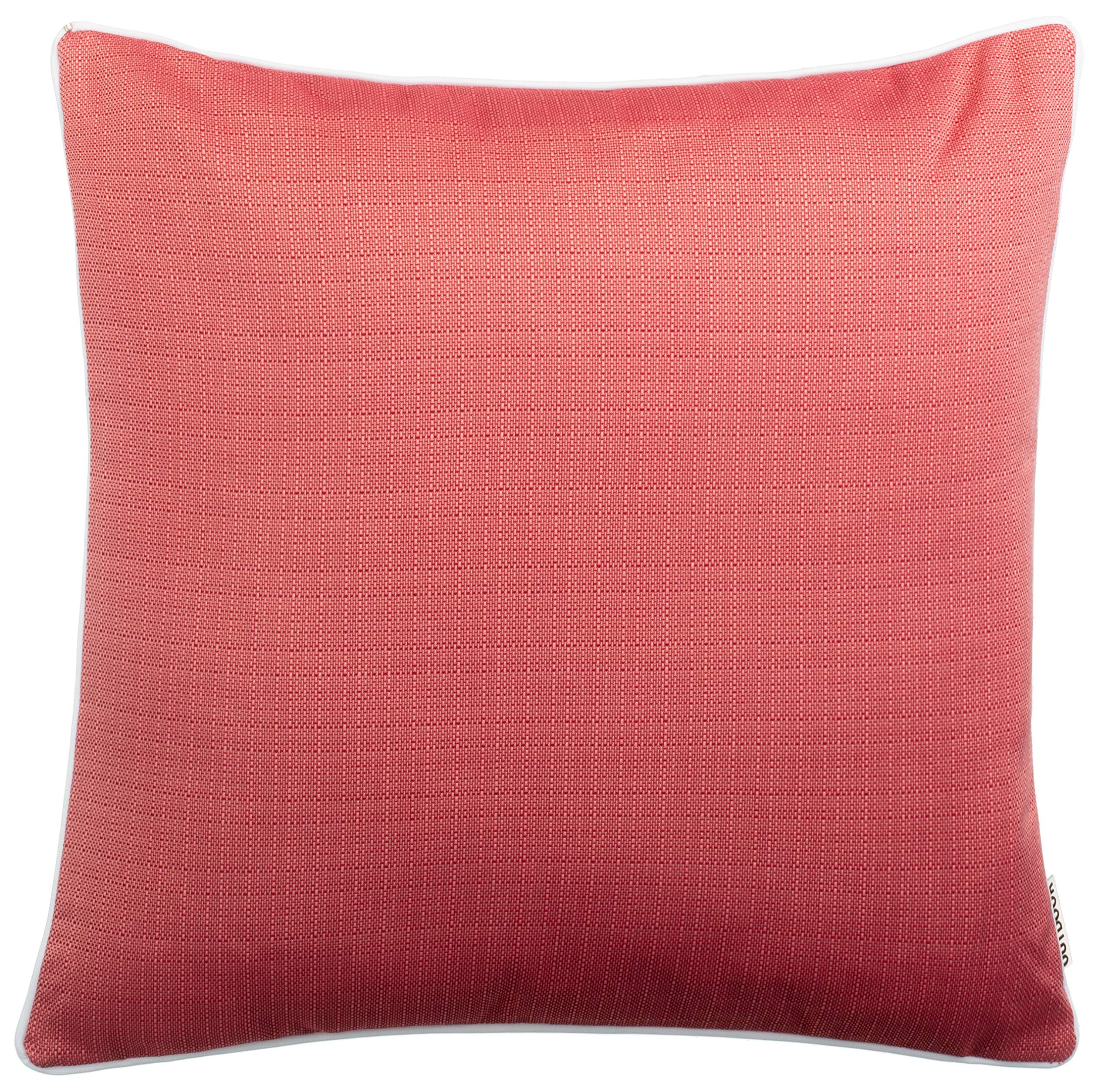 Juego de 2 Cojines de exterior Brandsseller 45x45 cm – Cojines decorativos impermeables con Ribete en tejido de Lino – Resistentes a la intemperie para Jardín, Sofá, Balcón y Terraza - Rojo
