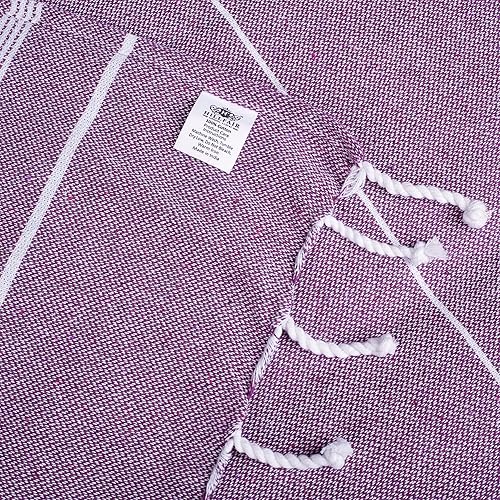 Miniatura 7 de HILLFAIR Peshtemal - Toallas de playa 100% algodón, toallas turcas extragrandes de 39 x 72 pulgadas para adultos, sin arena, secado rápido,