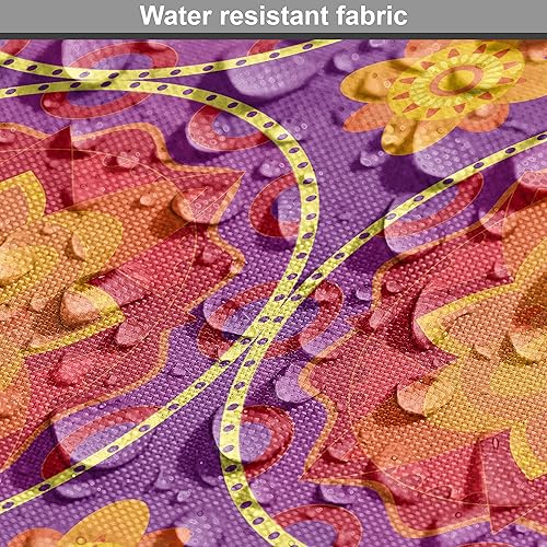 Miniatura 318 de Lunarable - Tela para amantes de perros de The Yard, patrón divertido de animales de dibujos animados en posiciones caprichosas estirando y Beige y