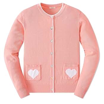 Amazon.com: JSTEX Girls Cardigan with Heart Pockets 100