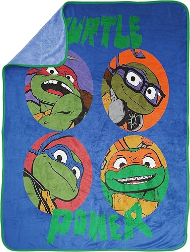 Miniatura 5 de Nickelodeon Teenage Mutant Ninja Turtles Turtle Power Manta de felpa  Medidas 46 x 60  Ropa de cama de forro polar súper suave para niños