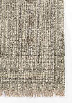 Momeni Bristol Wool and Cotton Hand Woven Traditional Indoor Area Rug, Ivory, 5' X 8'