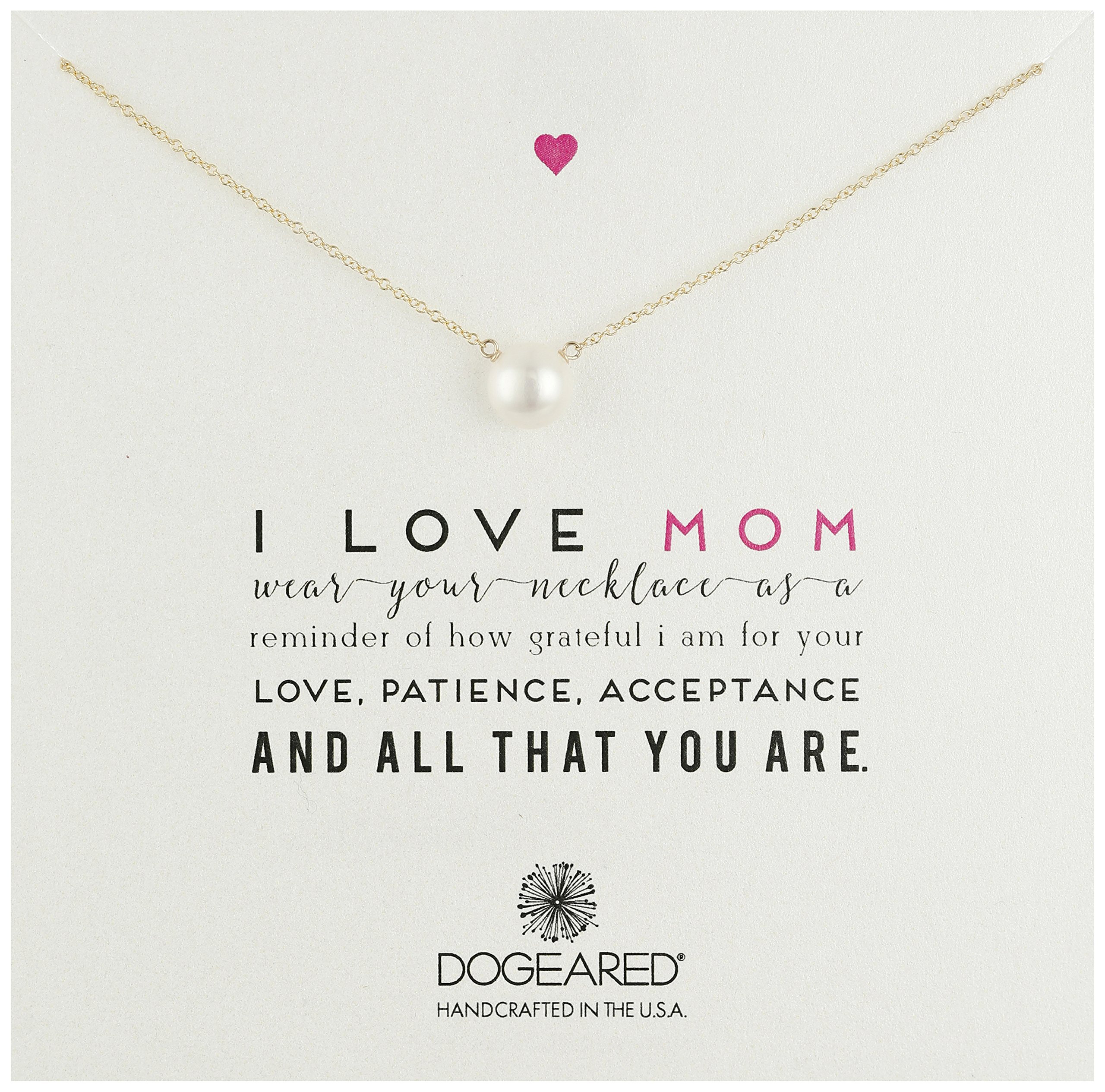 Dogeared "Mom I Love Mom Large White Pearl Necklace, 20"
