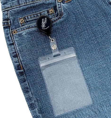 Miniatura 5 de San Antonio Spurs NBA Team - Carrete retráctil para tarjetas de identificación con bolsa