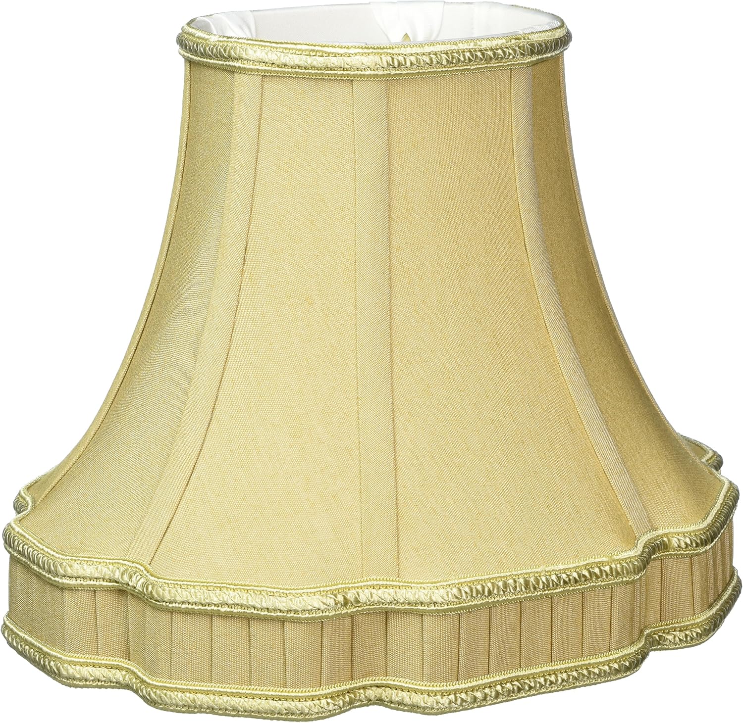Royal Designs Oval Bell Scallop with Bottom Gallery Designer Lamp Shade, Eggshell, (6 x 4.75) x (12 x 9.5) x 9.5