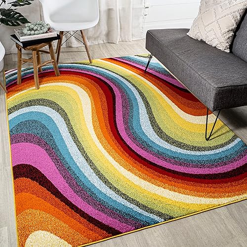 Miniatura 1 de Eyely CZD100A-8 Dazzle Flow - Alfombra de interior con diseño de remolinos abstractos para niños y novedosa moderna clásica transicional,