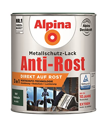 Preisvergleich Produktbild Alpina Metallschutzlack Anti-Rost Dunkelgrün 750ml matt