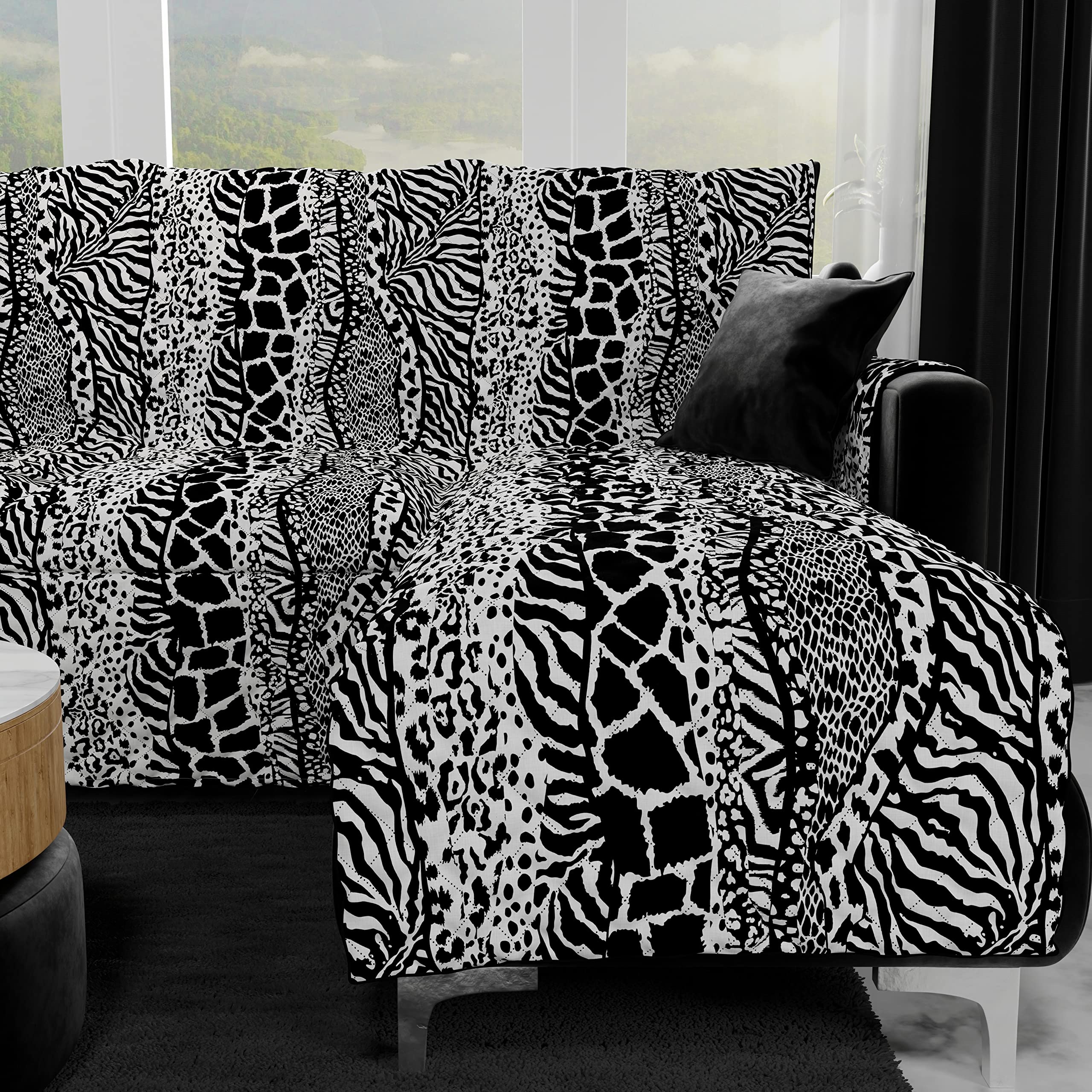 PETTI Copripoltrona Double Face Animalier 05 - Salvadivano Antimacchia In Microfibra - 100% Made In Italy - 3
