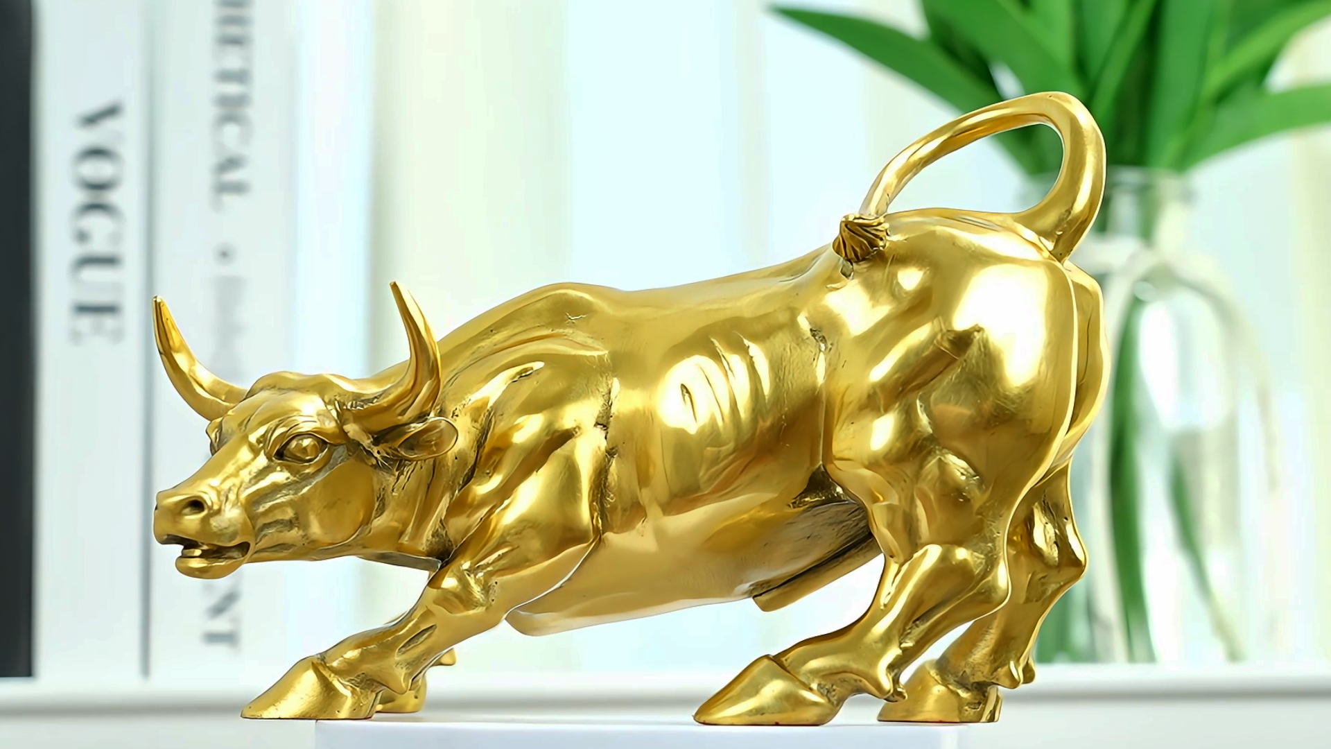 Figura Decorativa Toro de Bronce para Oficina miniatura 7
