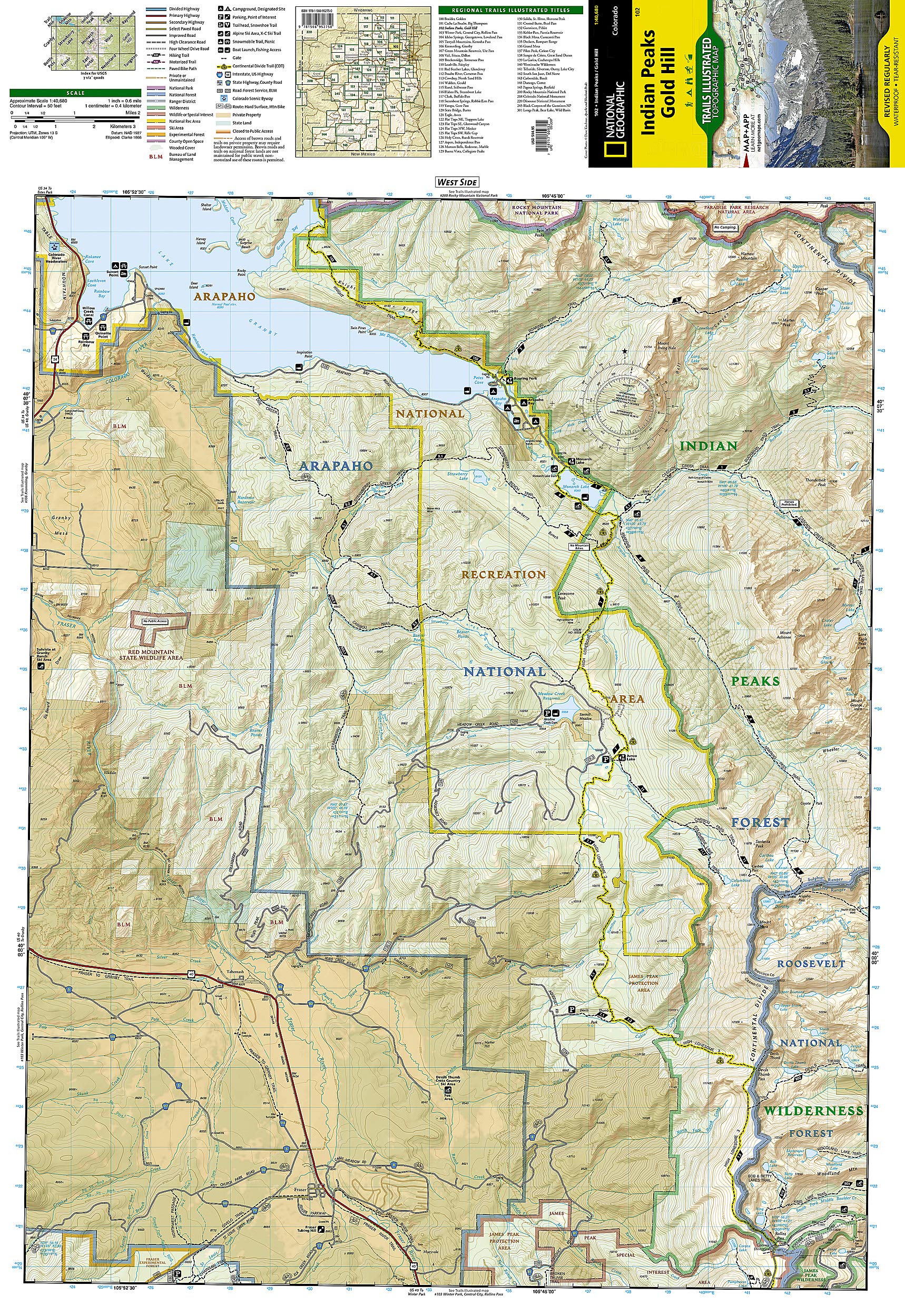 Indian Peaks, Gold Hill (National Geographic Trails Illustrated Map) (National Geographic Trails Illustrated Map, 102) - Image 4