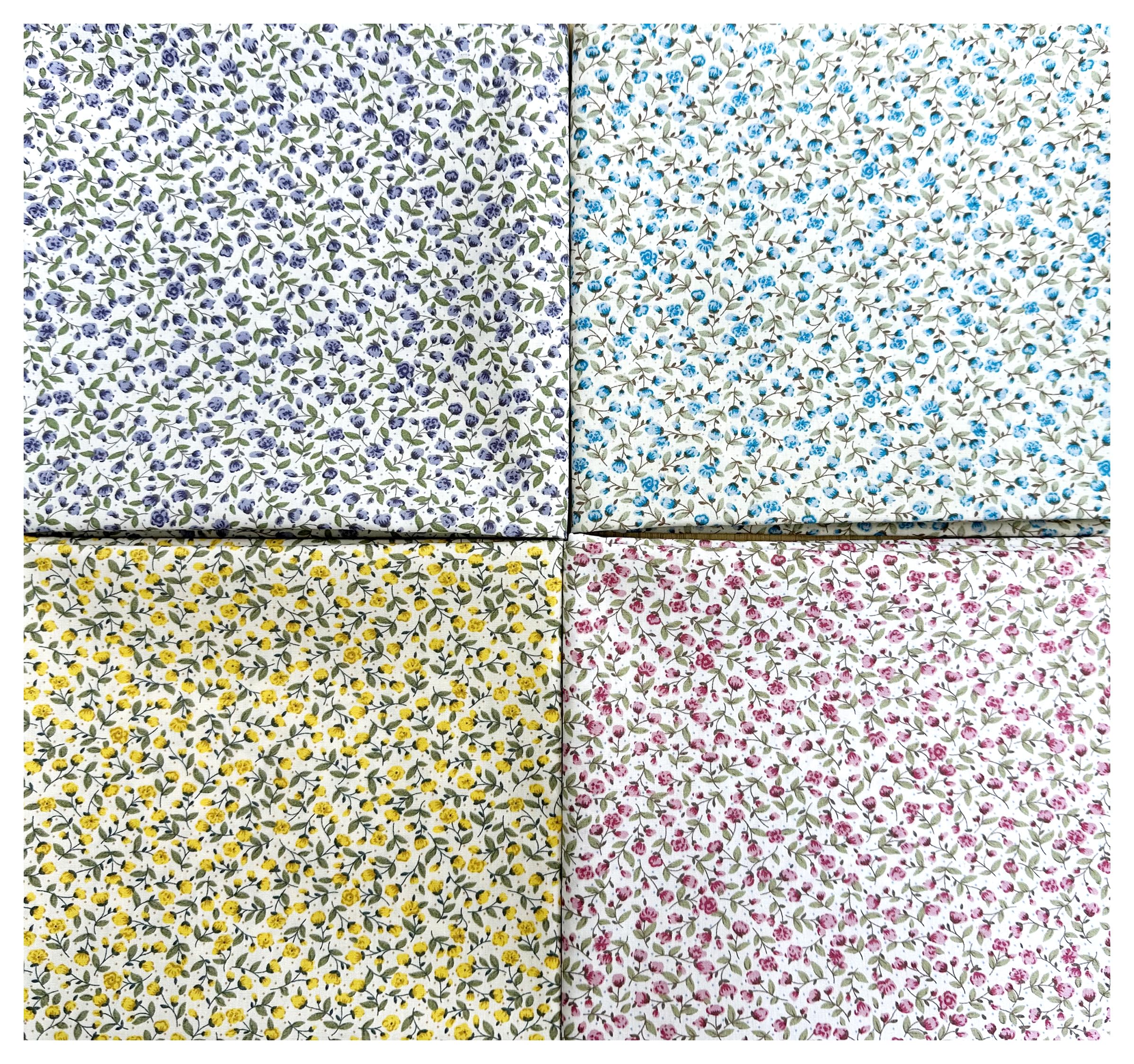 Fat Quarter Fabric Bundle - Pretty Pastel Colour Ditsy Floral Print Blender Craft Fabric Material