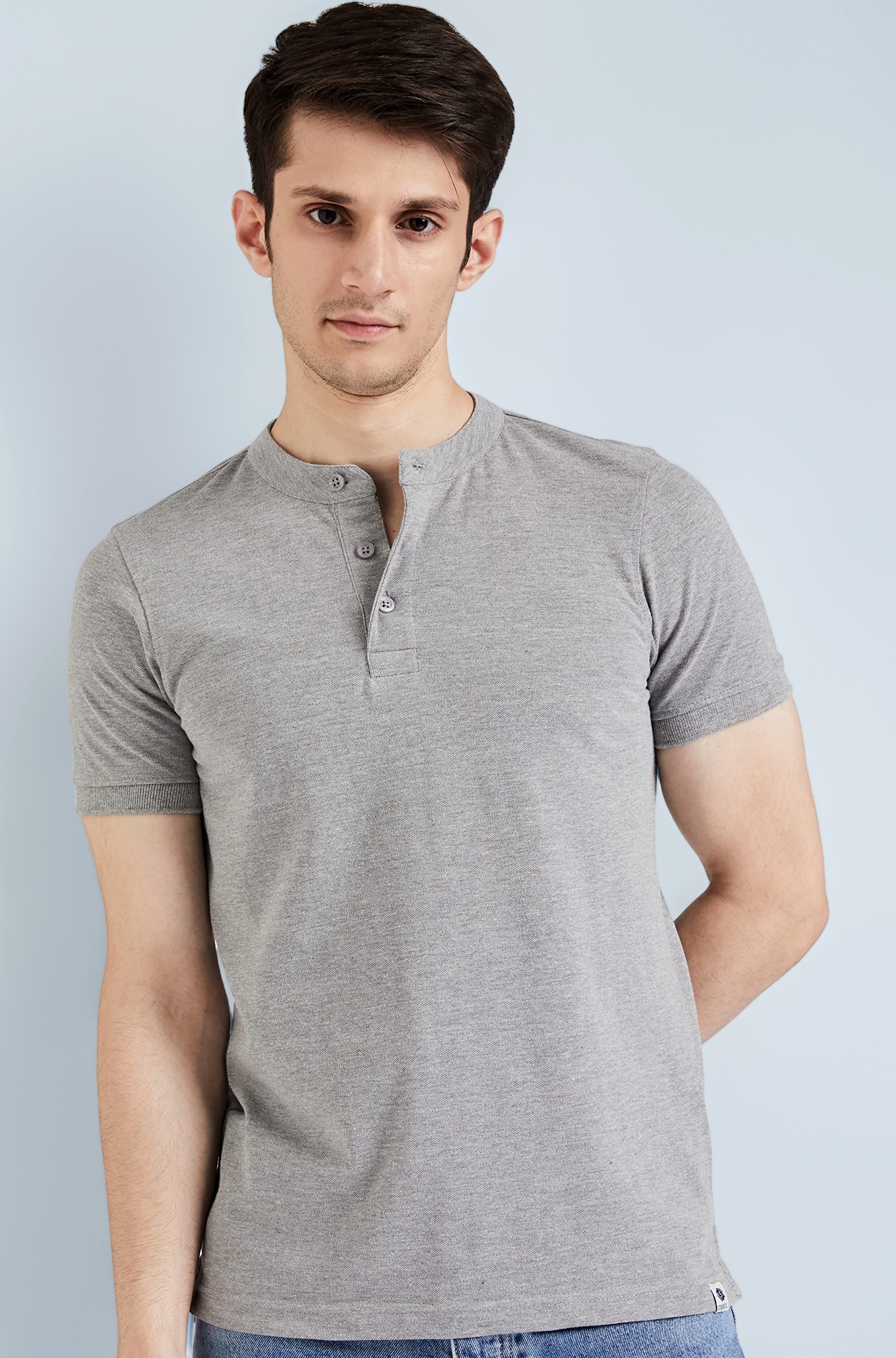 Men's Cotton Rich Polo T Shirt | Mandarin Collar Tshirts | Half Sleeves | Plain - Regular Fit (Available in Plus Sizes)