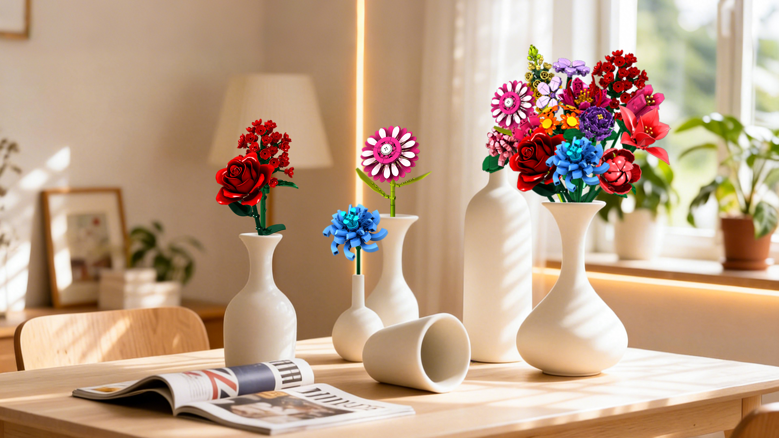 Amazon.com: Rongmeiz Flower Building Blocks Set, 1329PCS