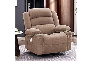 Swivel Rocker Recliner with Heat and Massage