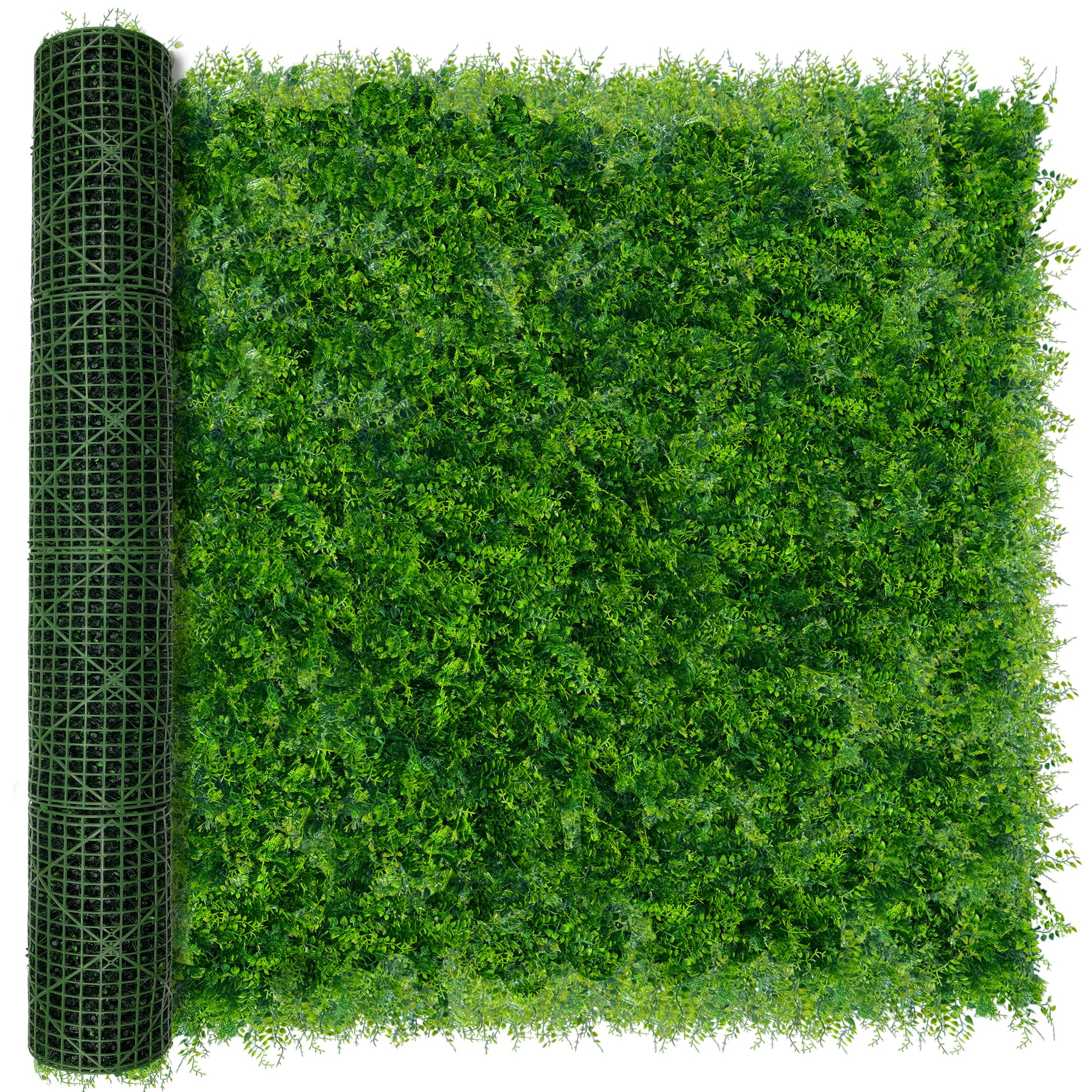 Photo 1 of DOPGIB Greenery Faux Grass Wall Backdrop: 72"x144" (72 SQFT) UV-Anti Artificial Green Boxwood Panel for Patio Balcony Privacy & Ivy Fence Covering Privacy, Garden, Backyard Wall Backdrop Decor