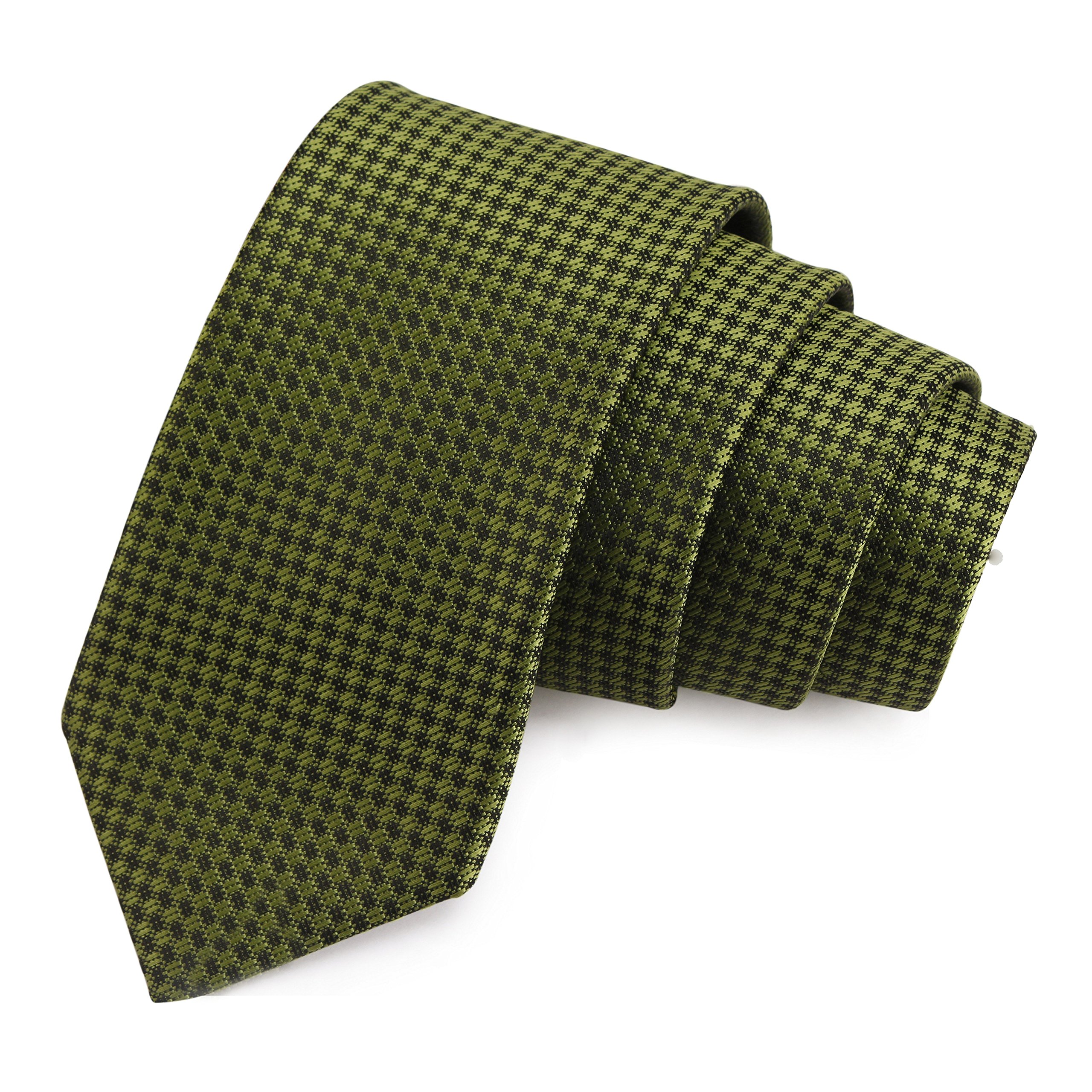 peluche Enthralling Green Colored Microfiber Necktie for Men-picture-29