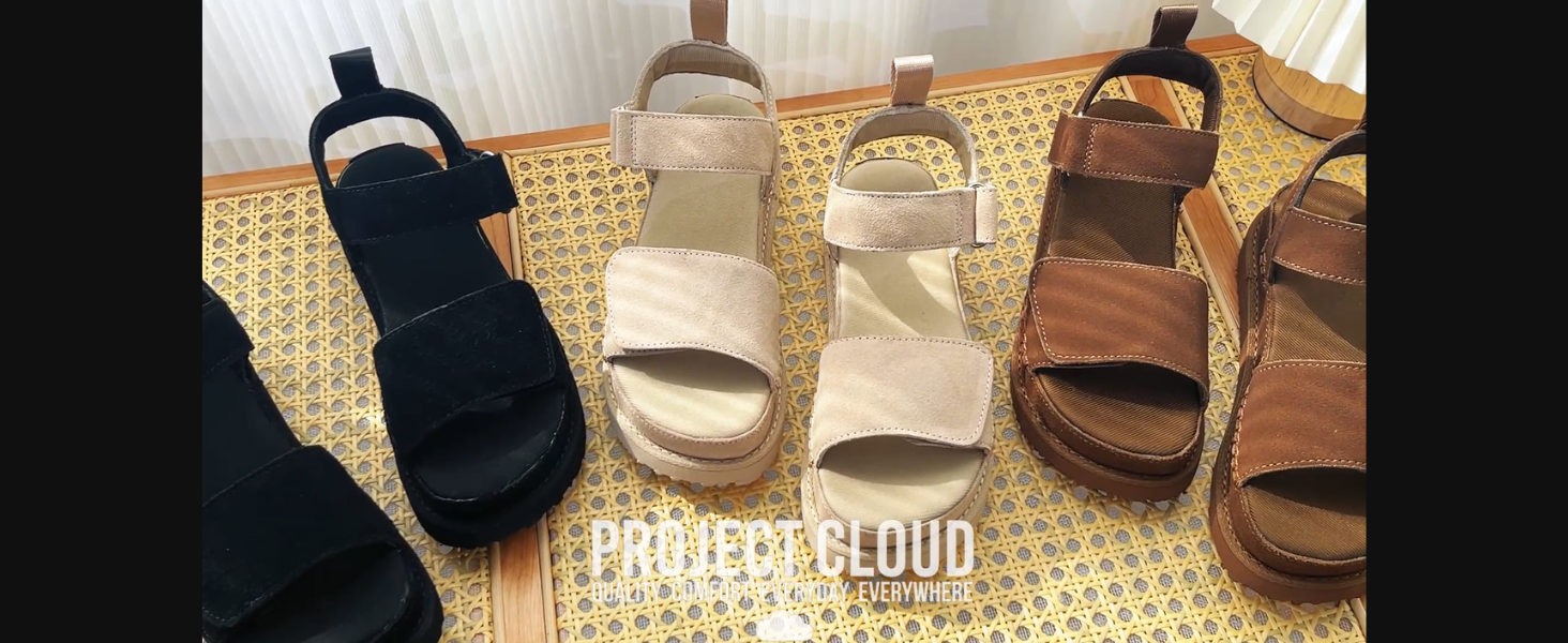 Amazon.com | Project Cloud 100% Genuine Leather Platform Sandals