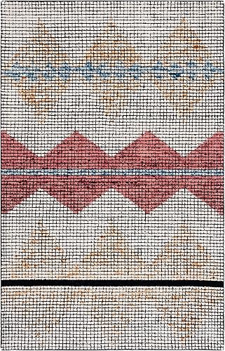 Miniatura 3 de Safavieh Abstract Collection ABT479D - Alfombra de lana hecha a mano de 4 x 6 pies color marfildorado