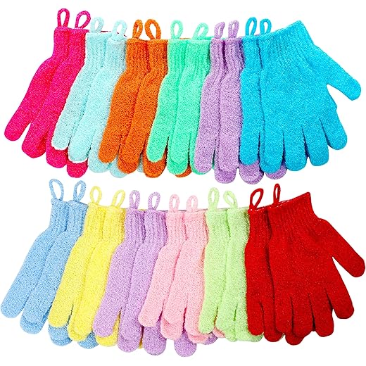 Exfoliating Shower Gloves 24 Pcs - 12 Colors