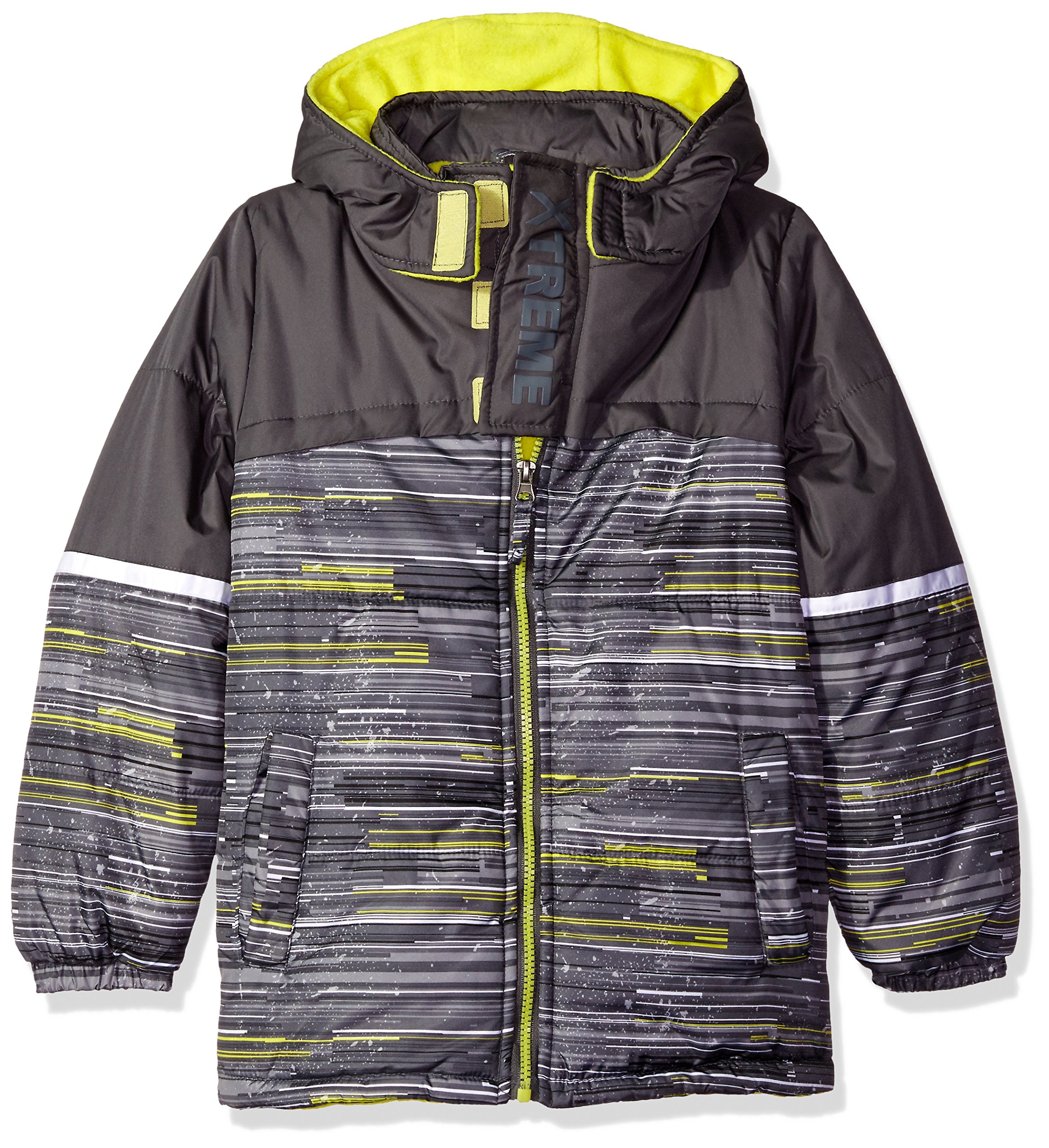 iXtreme Baby Boys' Multi Square Print Puffer, Charcoal, 12 Months