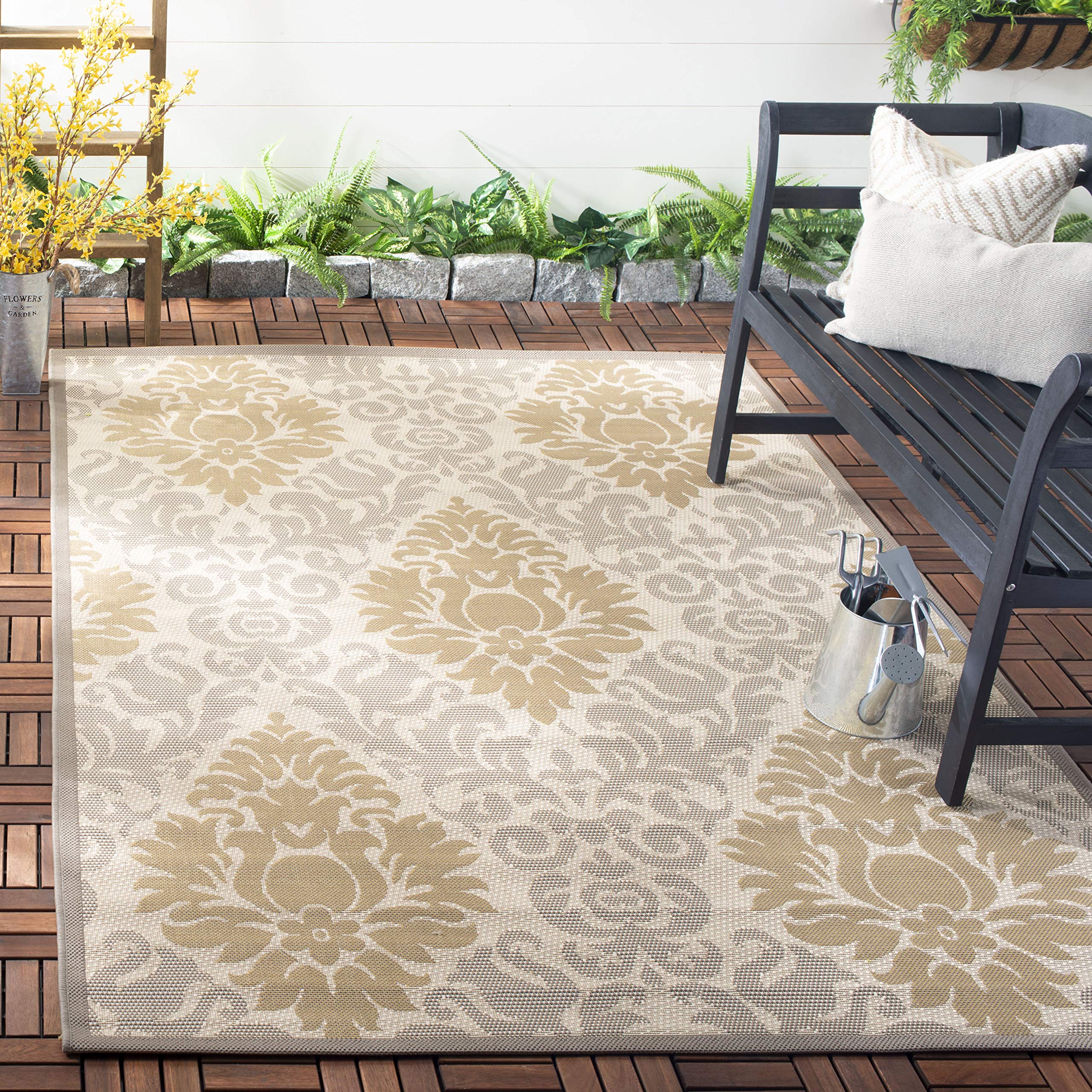 Tapis de la collection Courtyard SAFAVIEH beige 79x152 cm tissage haut de gamme