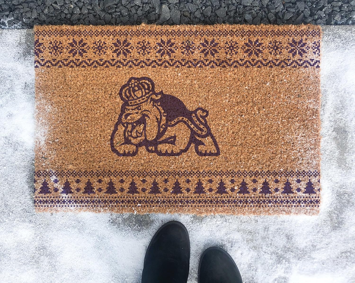 KH Sports Fan James Madison Dukes Holiday Coir Doormat, 18x30 Inches, Dukes Outdoor Rug; Display Some Holiday Cheer with This Unique James Madison Dukes Doormat