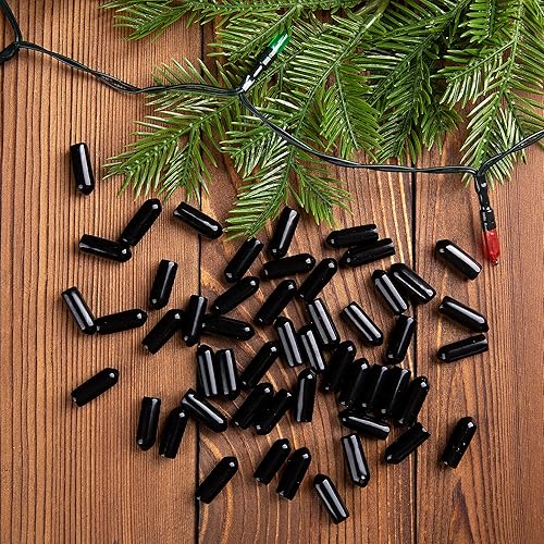 Miniatura 6 de Codree 150 tapas sin brillo para luces de cadena  Ocultar luces adicionales  Cubiertas negras opacas de Navidad para cadena de luces LED de vidrio
