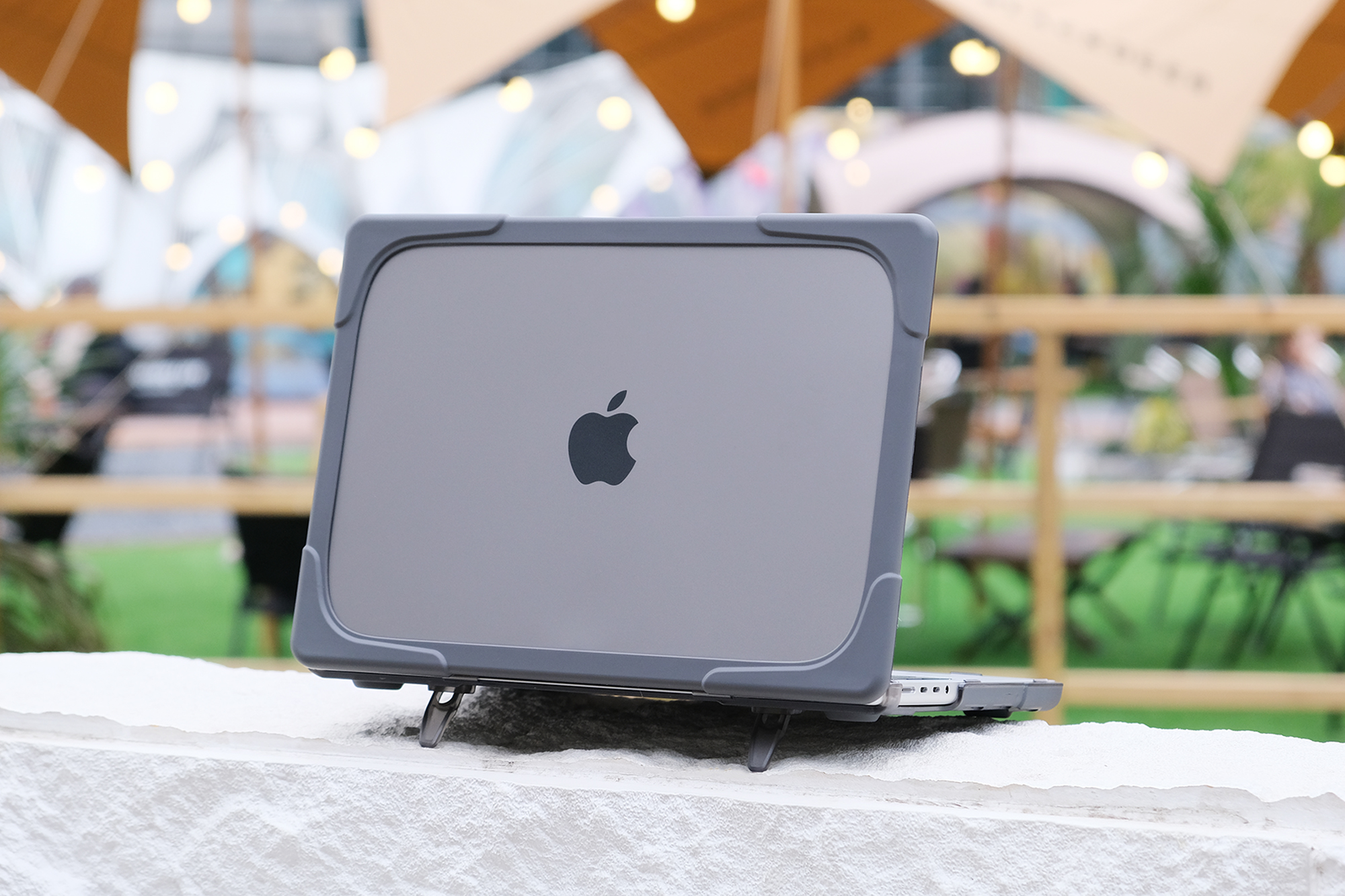 Batianda Heavy Duty Case For New MacBook Pro 16 Inch 2024 M4 2023 M3 2021 M2 Pro Max Chip- Ergonomic Foldable Kickstand (Holds 22lbs/Zero Wobble) Matte Rugged Armor Cover With Spare Parts, Dark Teal - View #2