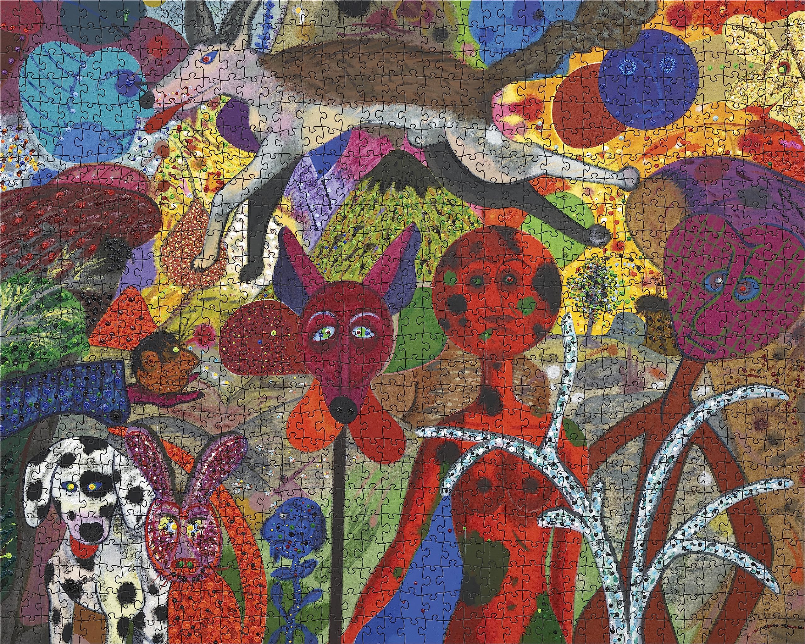 Pomegranate 1000-Piece Jigsaw Puzzle for Adults, Roy De Forest's Triumph of The Round Heads, Matte Finish, Snug Fit - Image 3