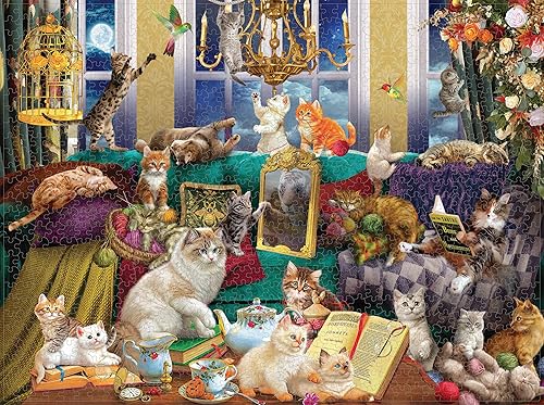 Miniatura 3 de Rompecabezas de 1000 piezas para adultos, rompecabezas de gatos, animales para adultos, 27 x 20 pulgadas, único, difícil y desafiante, rompecabezas